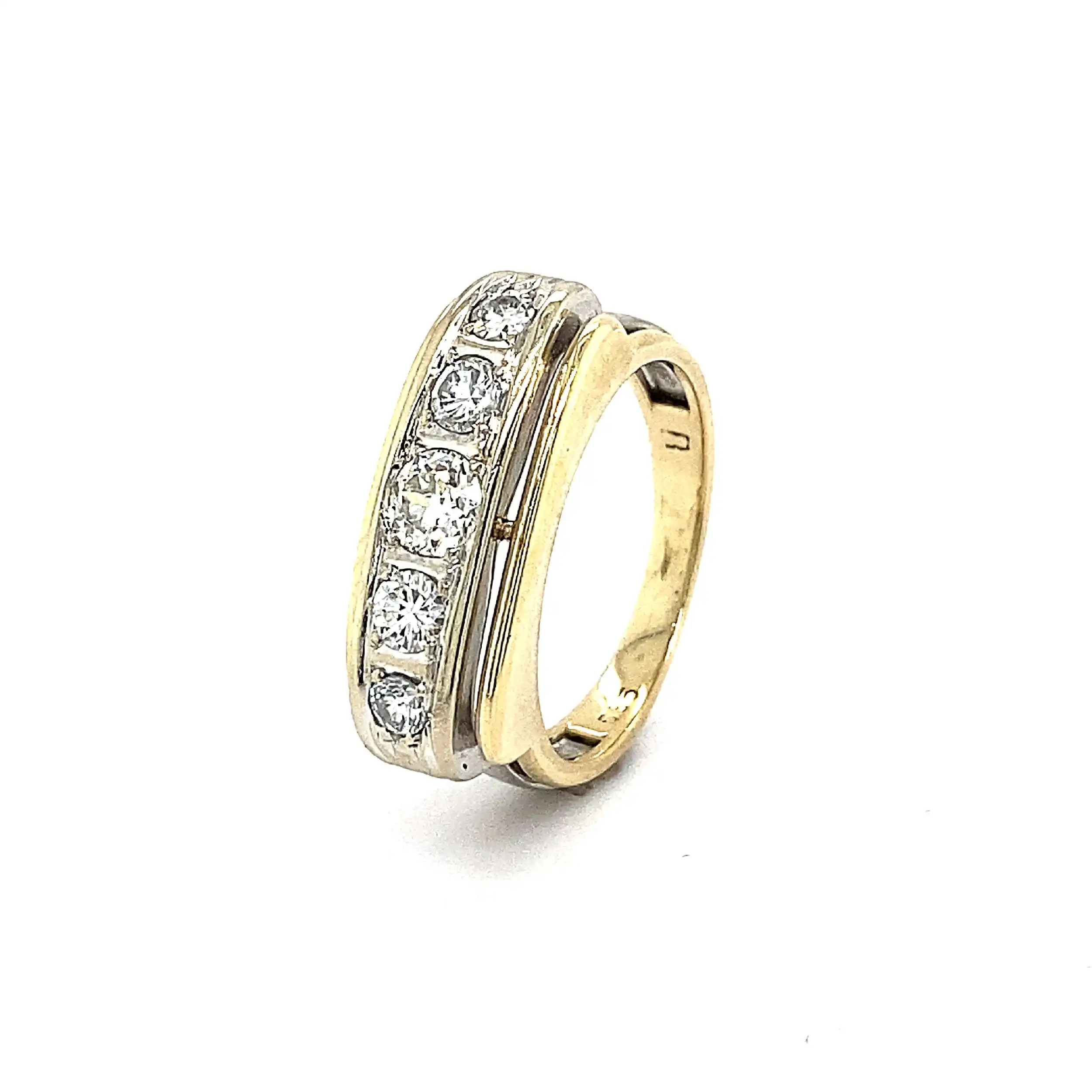 Ring Bicolor mit Diamant in Altschliff und Brillanten Ring Bicolor mit Diamant in Altschliff und Brillanten