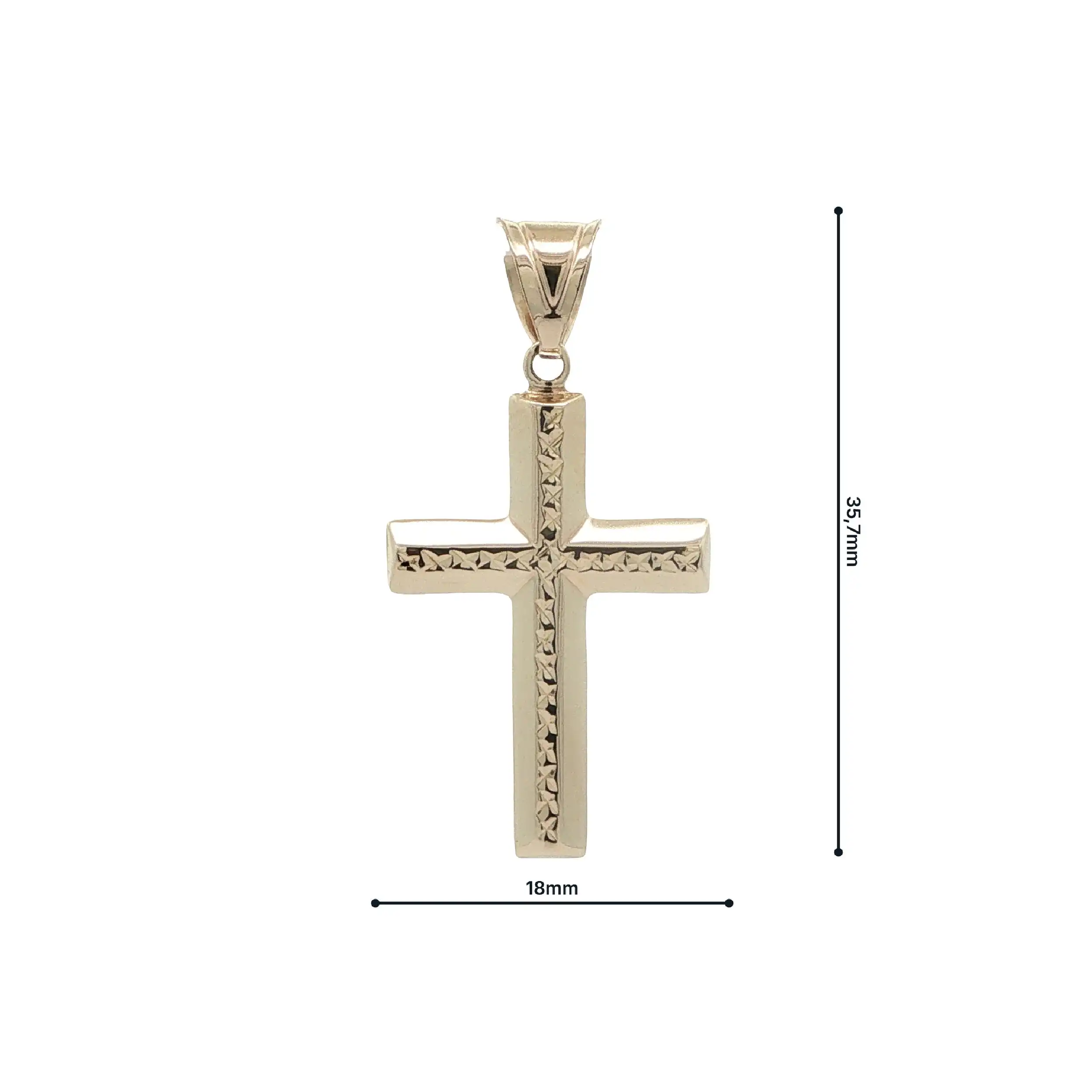 Anhänger Gelbgold Kreuz hohl