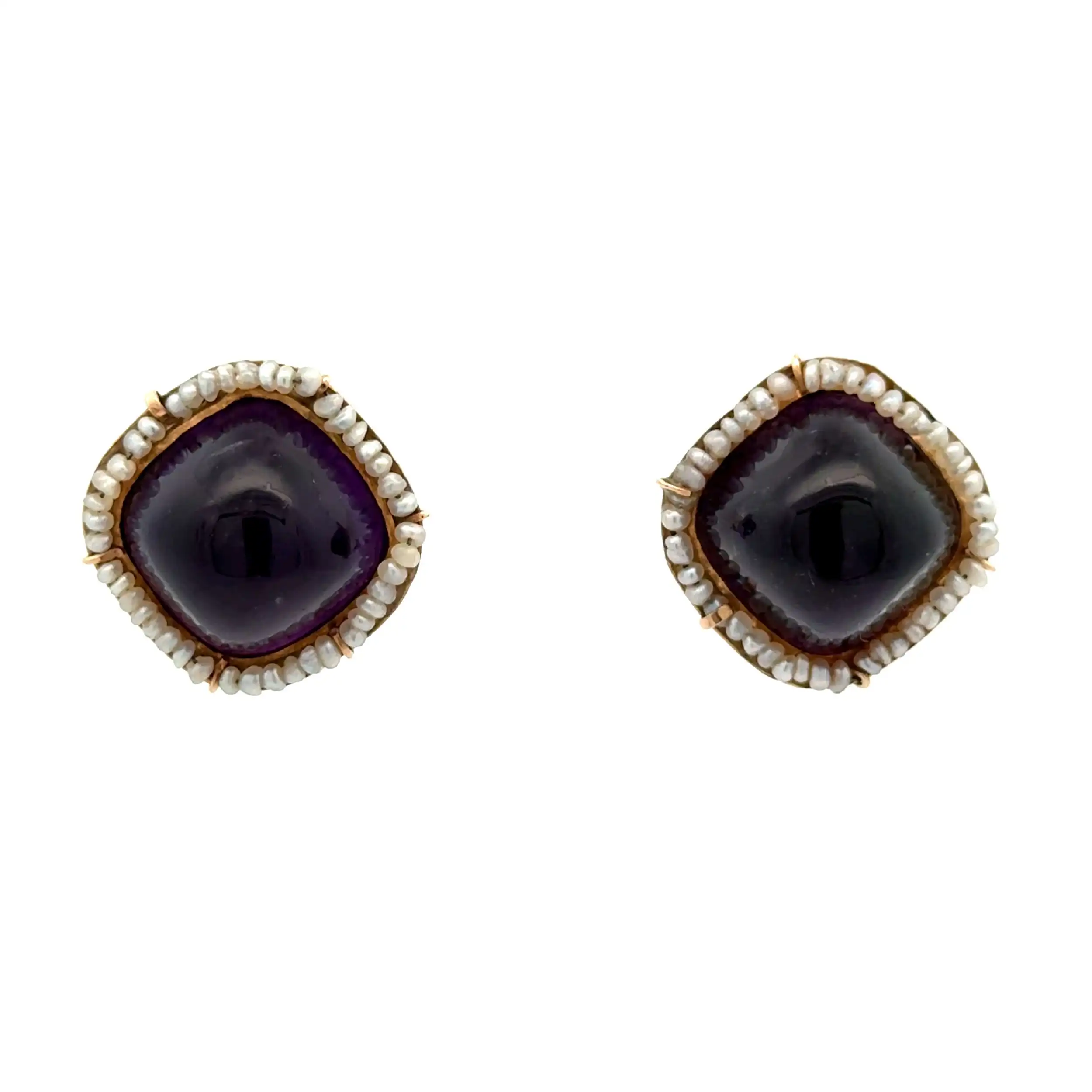 Ohrclips/ Ohrstecker mit Amethyst & Orientperlen Ohrclips/ Ohrstecker mit Amethyst & Orientperlen