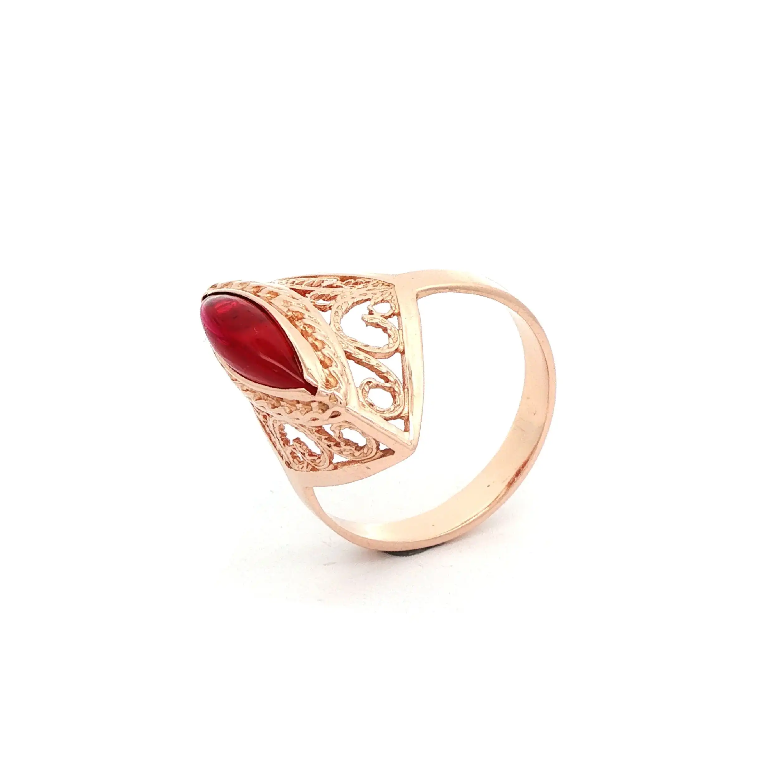 Ring Rotgold mit rotem Farbstein Ring Rotgold mit rotem Farbstein