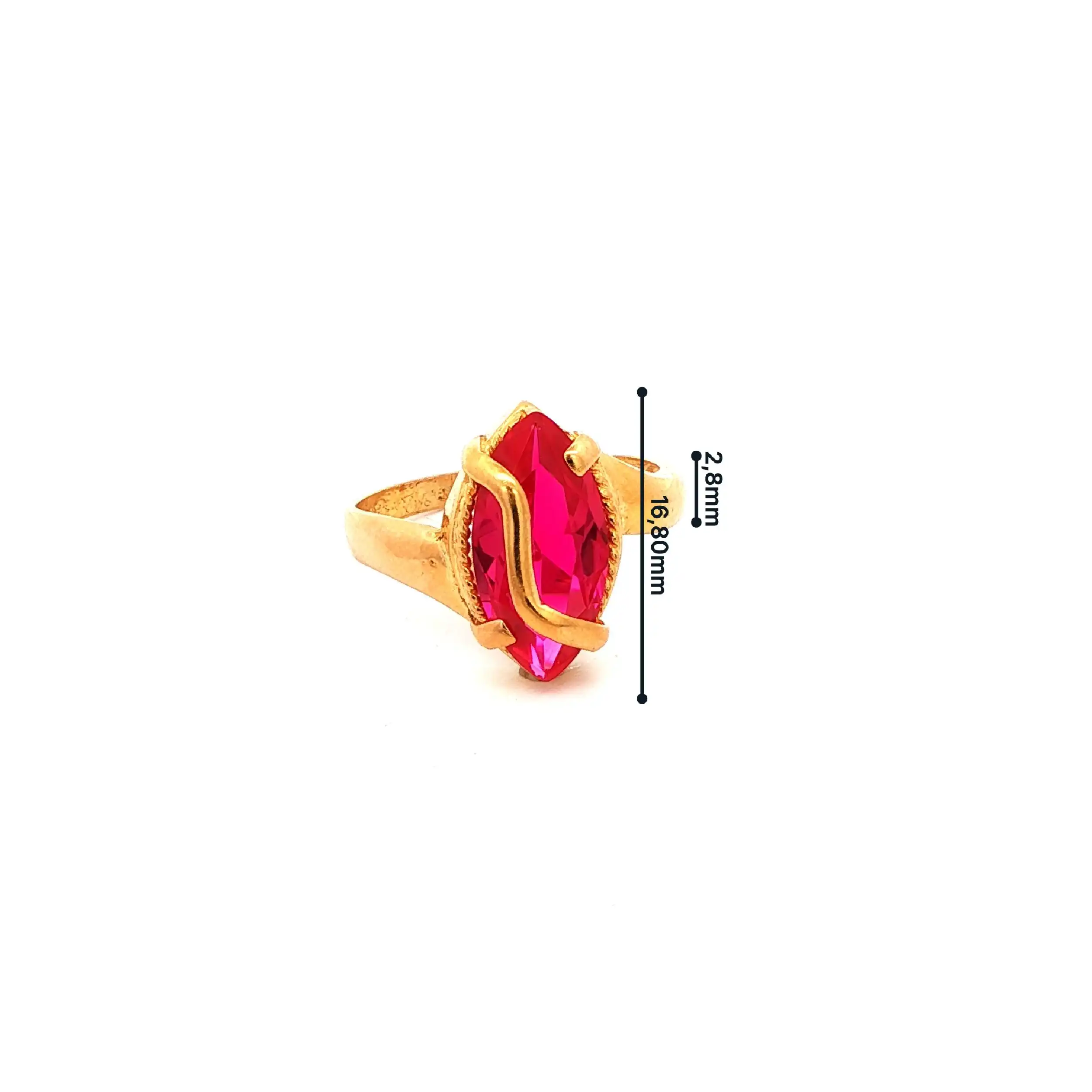 Ring Gelbgold mit rosa Farbstein
