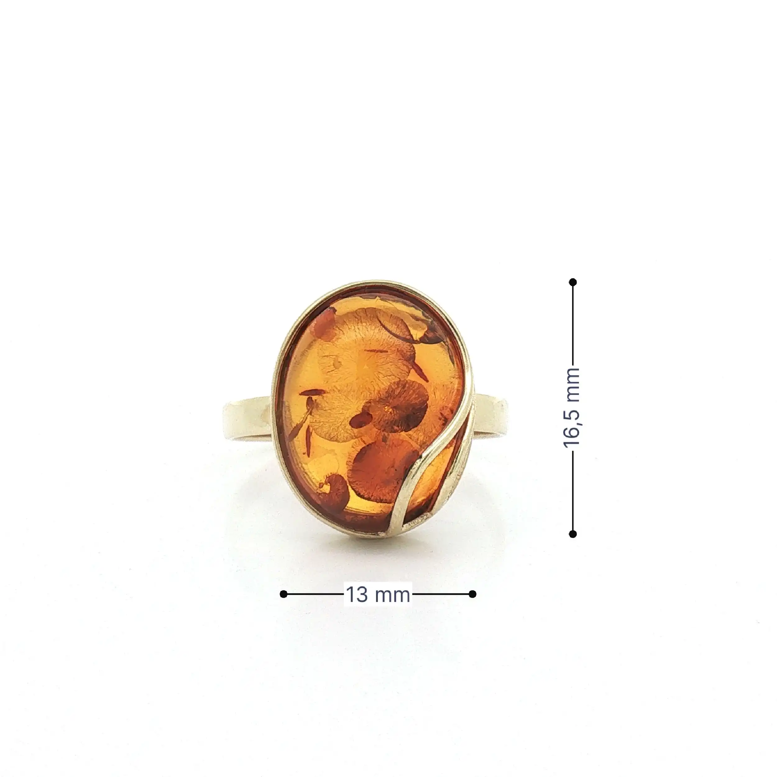 Ring Gelbgold mit Bernstein Cabochon