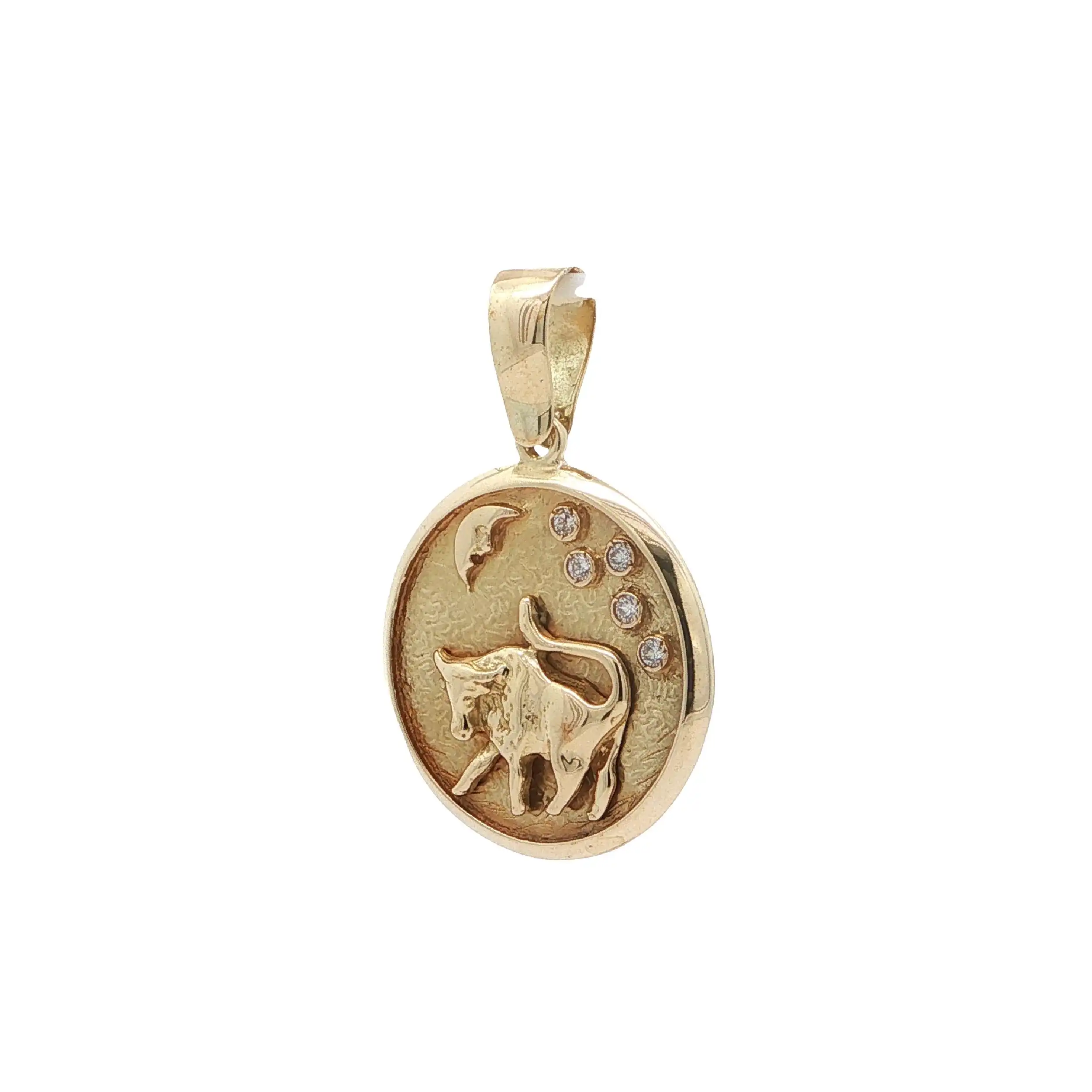 Anhänger Gelbgold Sternzeichen Stier mit Zirkonia