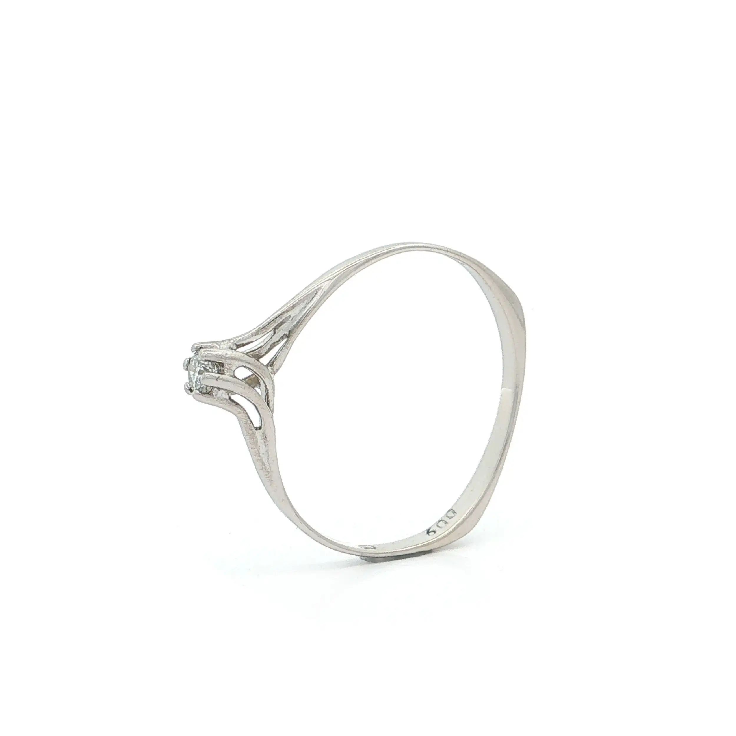 Ring Weißgold mit Brillant, graviert mit 0,09ct Ring Weißgold mit Brillant, graviert mit 0,09ct