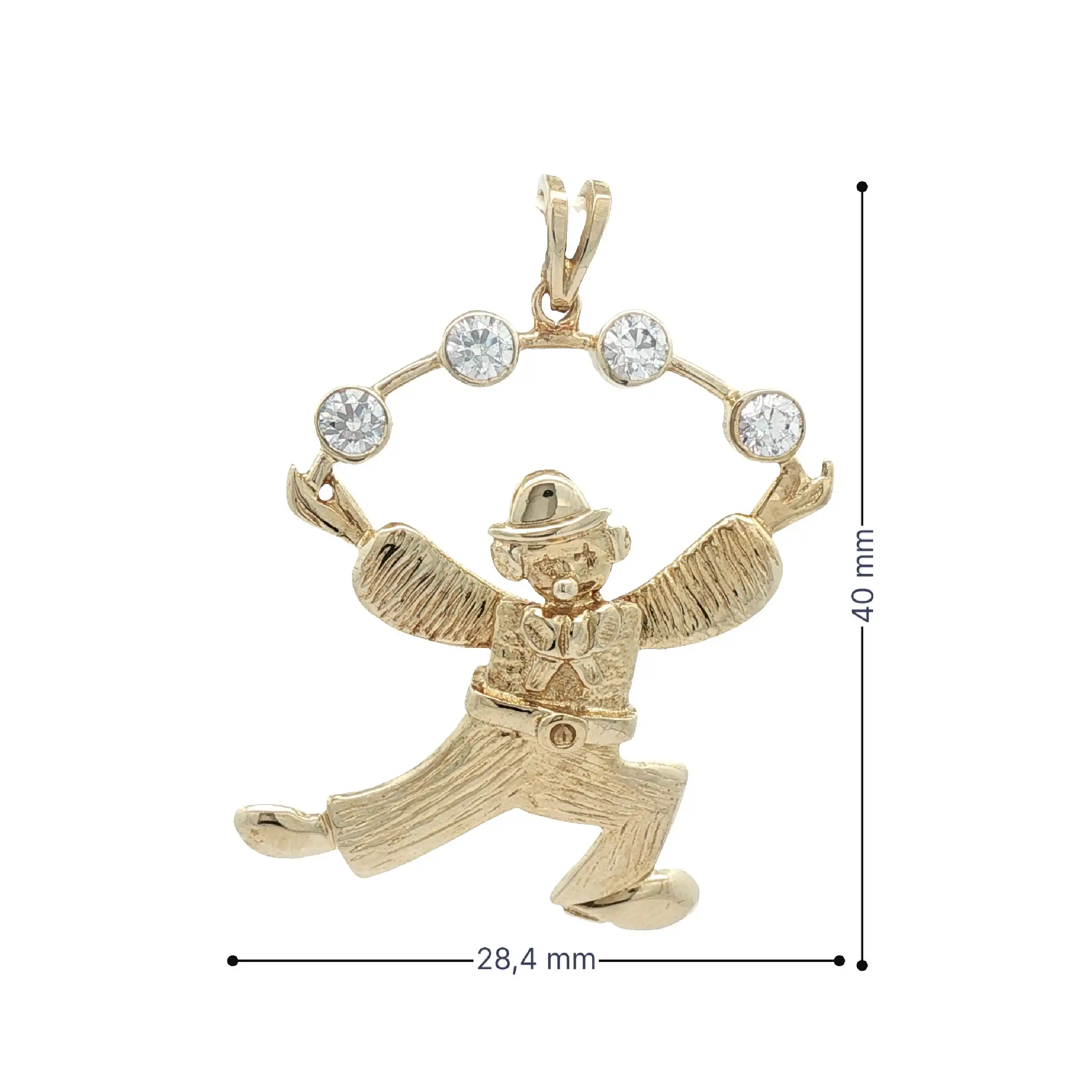 Anhänger Gelbgold Hampelmann mit Zirkonia Anhänger Gelbgold Hampelmann mit Zirkonia