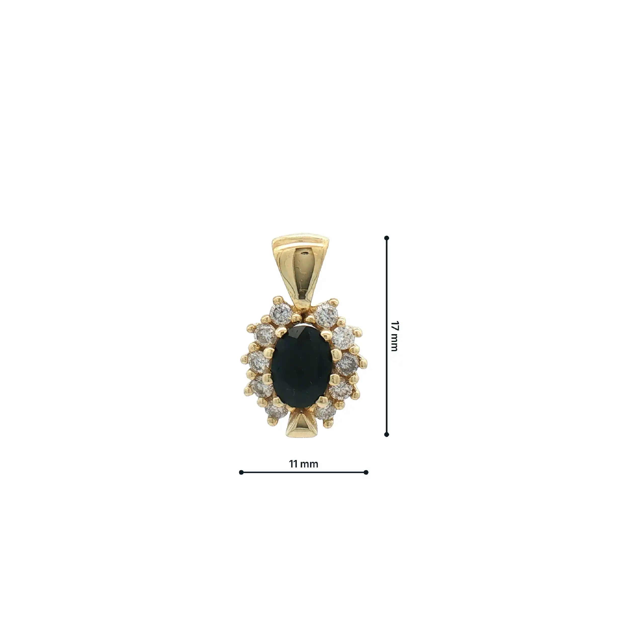 Anhänger Gelbgold mit Brillanten und Saphir