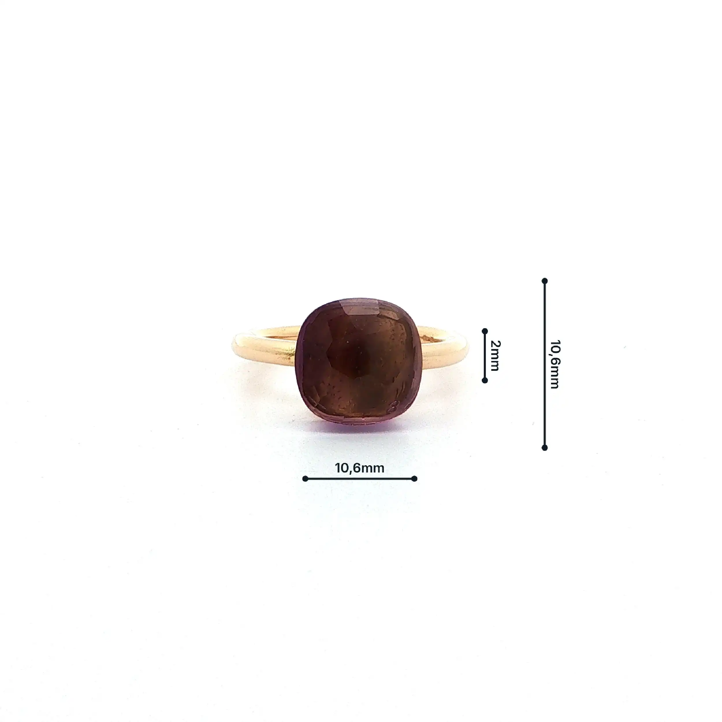 Ring Roségold mit facettierten Amethyst