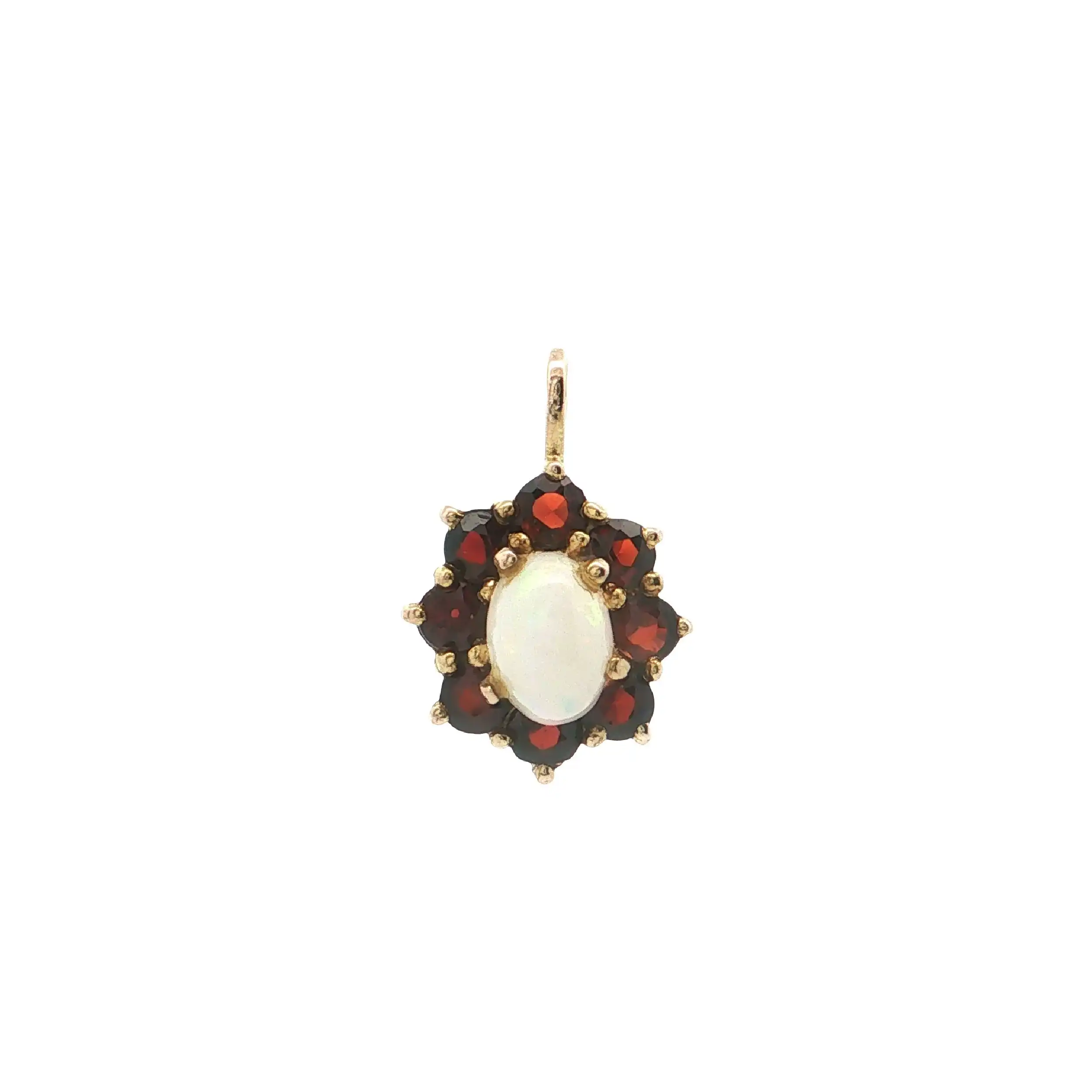 Anhänger Gelbgold mit Opal und Granat