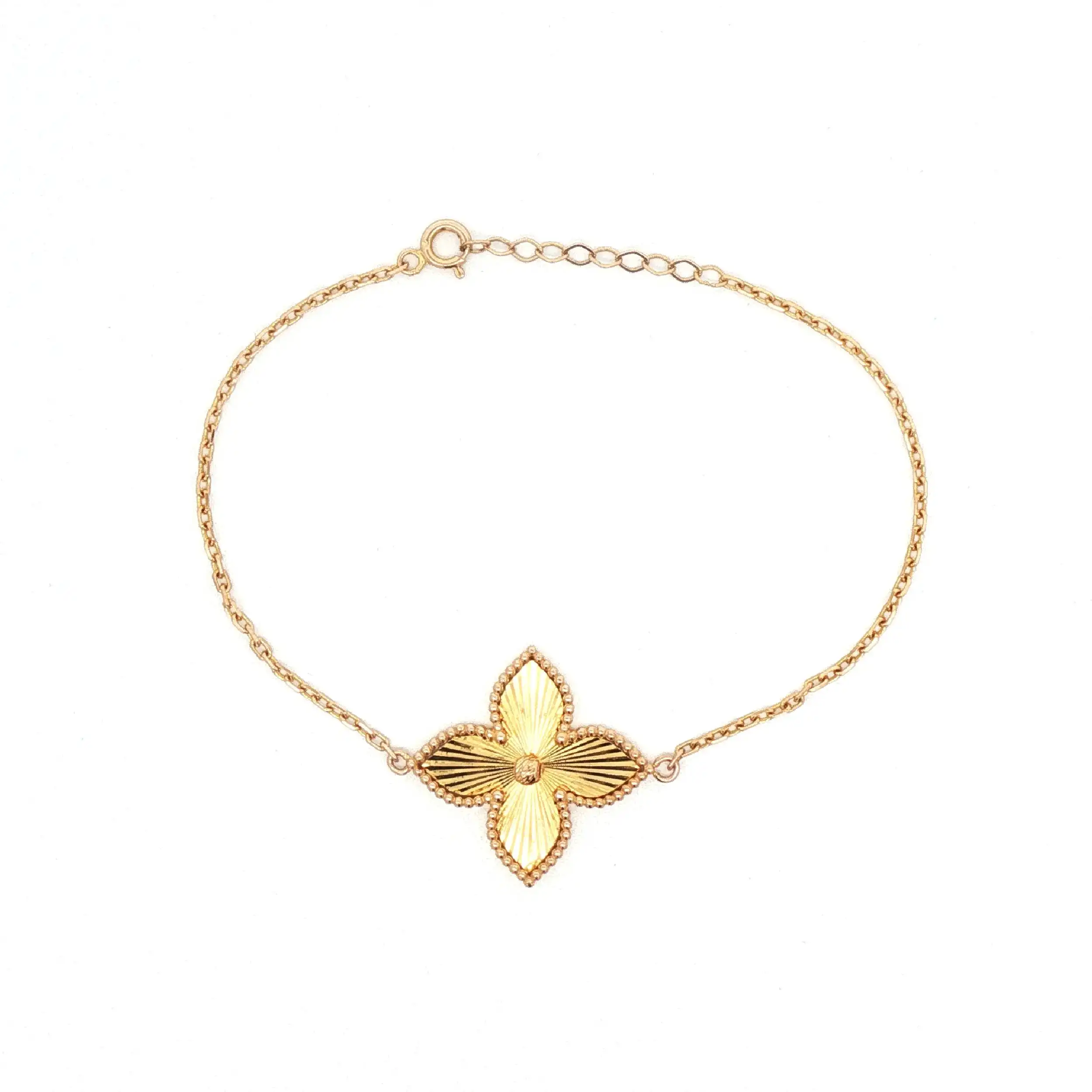 Ankerarmband Gelbgold mit Blume
