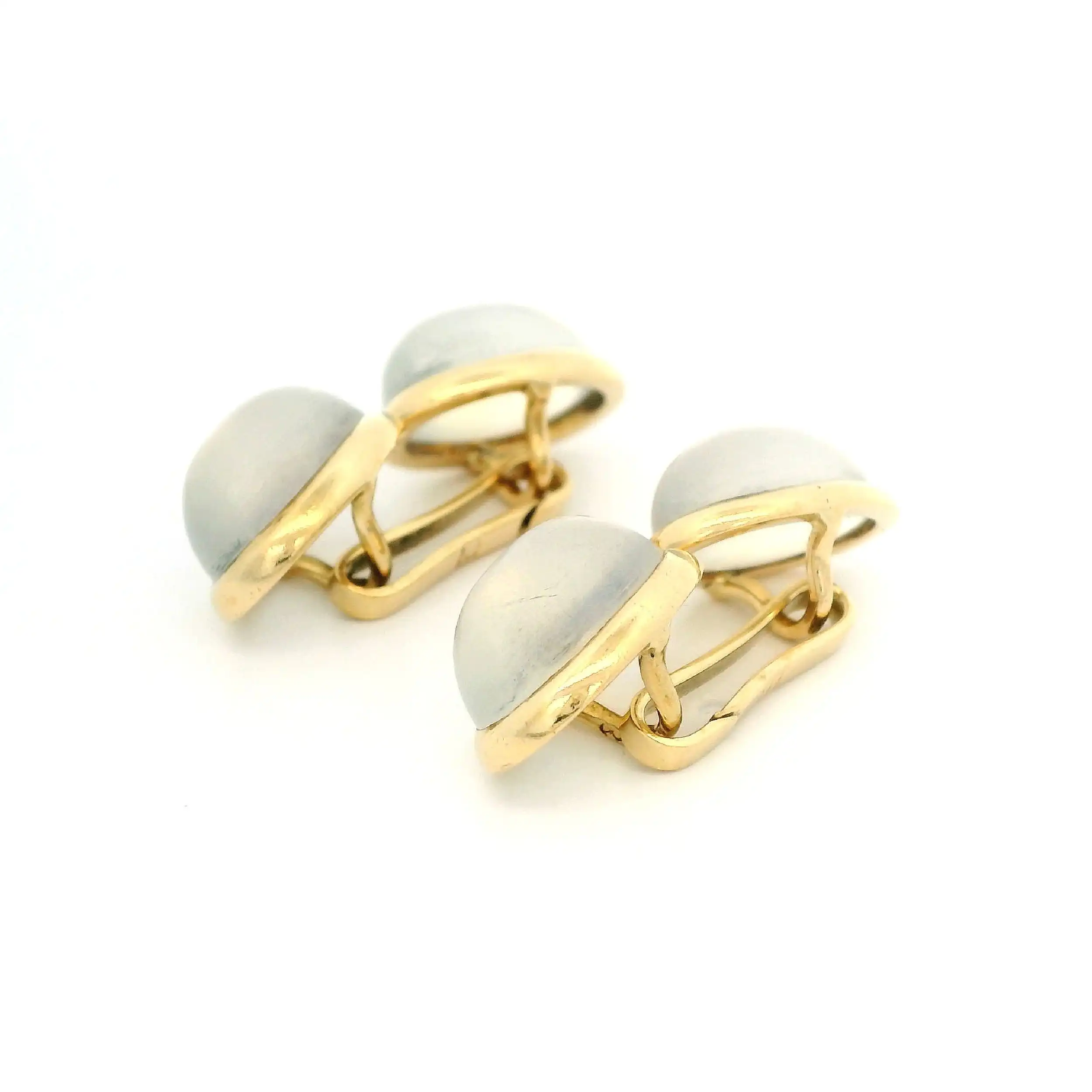 Manschettenknöpfe Gelbgold mit Mondsteincabochon Manschettenknöpfe Gelbgold mit Mondsteincabochon