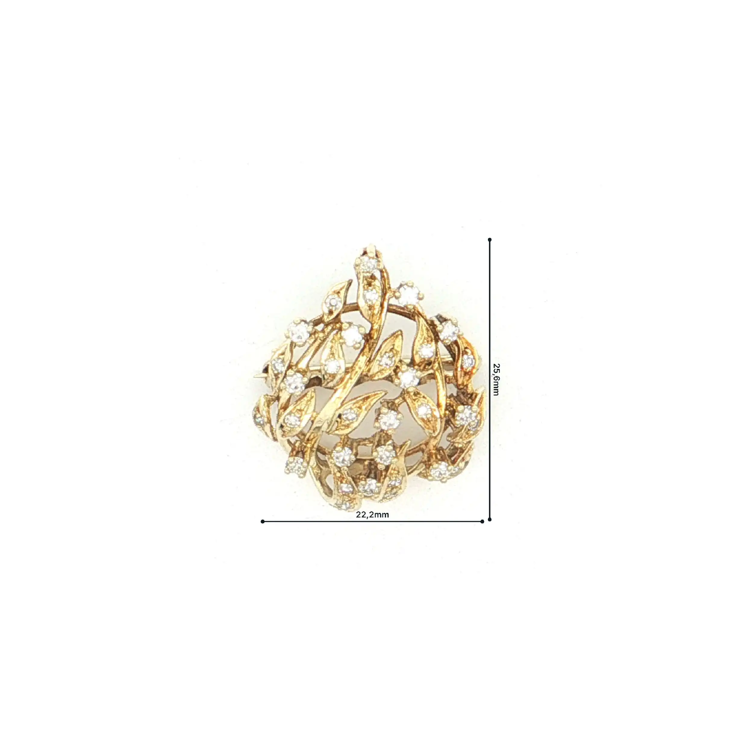 Brosche Gelbgold mit Brillanten und Diamanten Brosche Gelbgold mit Brillanten und Diamanten