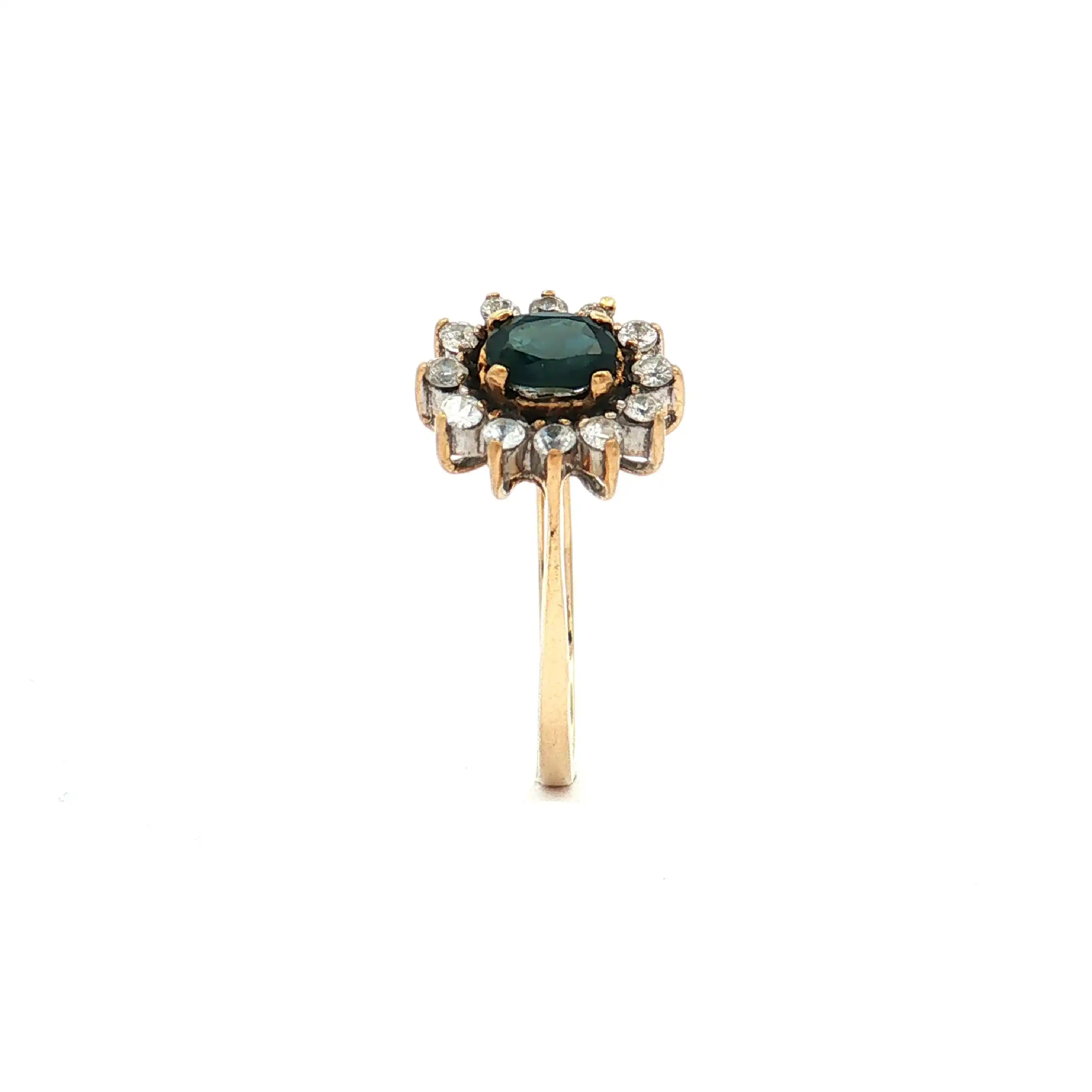 Ring Gelbgold mit blauem Stein und Zirkonia Ring Gelbgold mit blauem Stein und Zirkonia