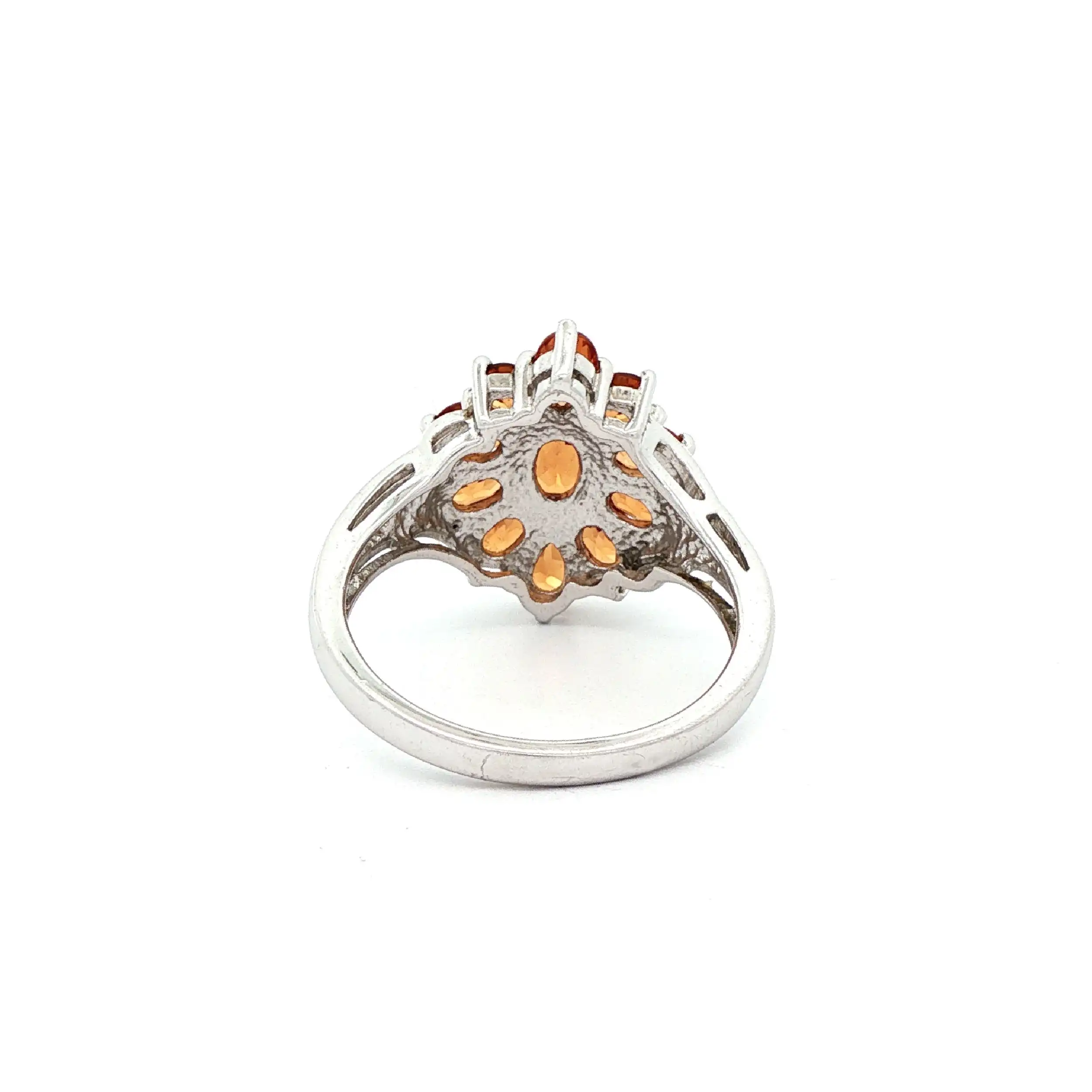 Ring Silber mit orangefarbenen Farbsteinen Ring Silber mit orangefarbenen Farbsteinen