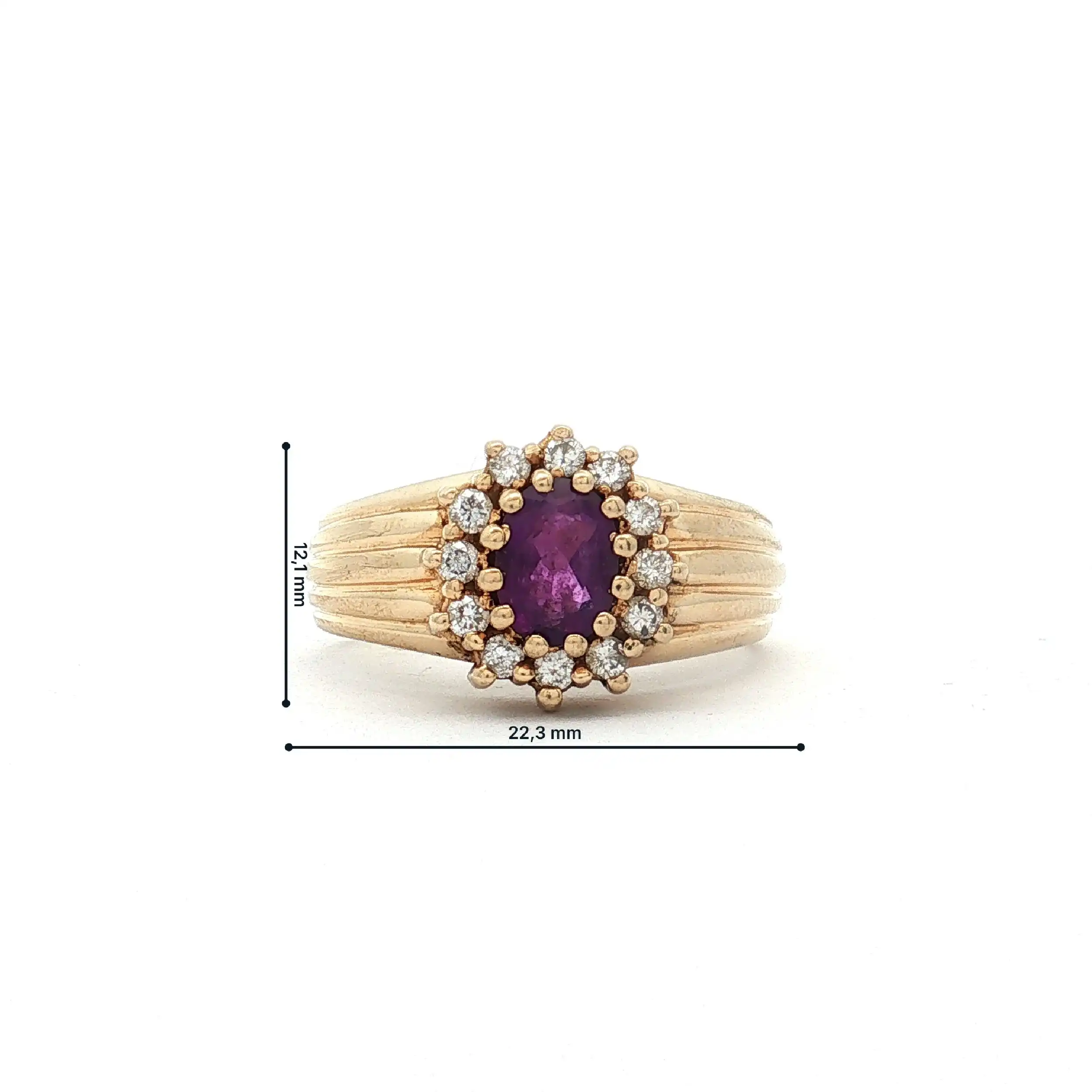 Ring Gelbgold mit Amethyst und Brillanten
