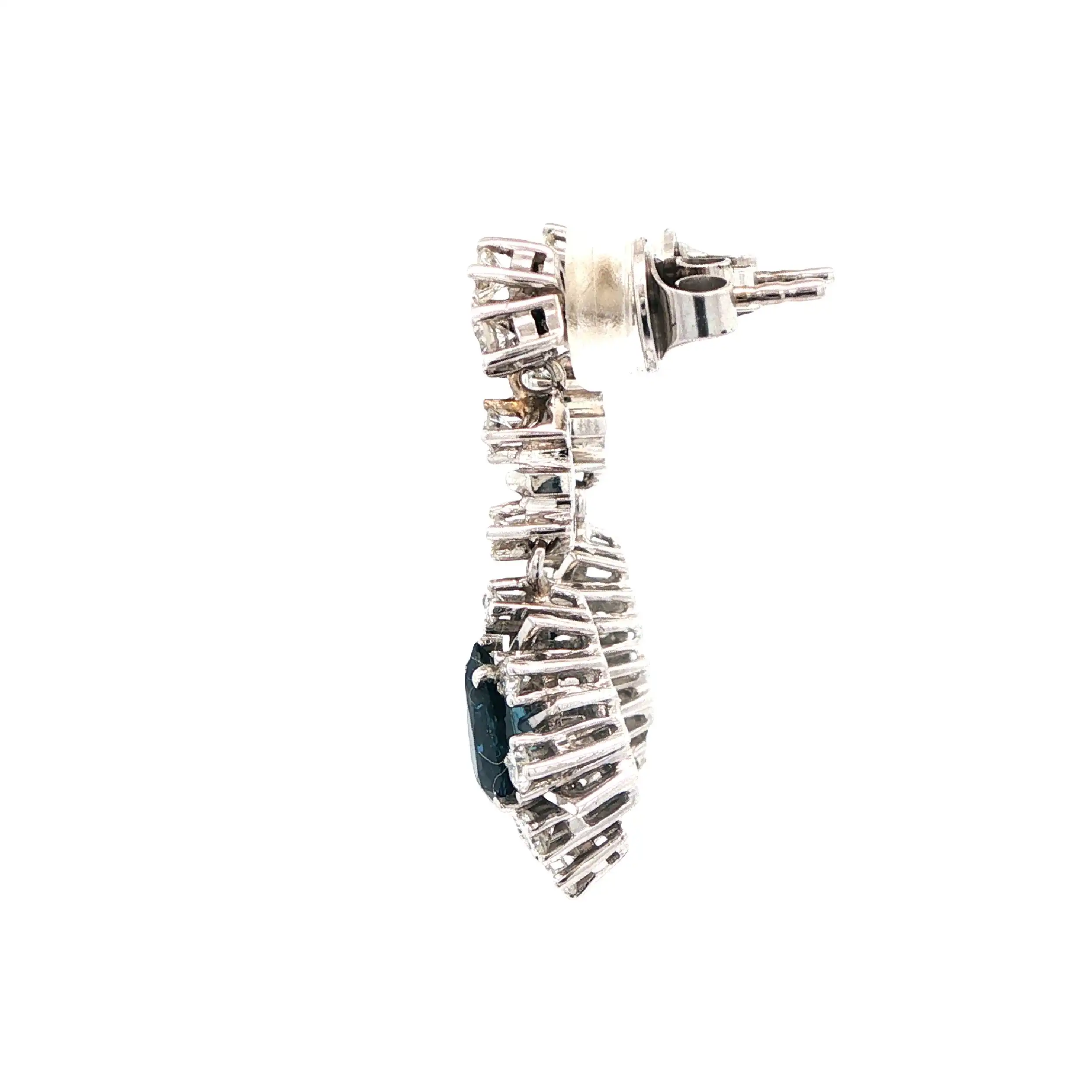 Ohrstecker Weißgold mit Brillanten und blauen Farbsteinen Ohrstecker Weißgold mit Brillanten und blauen Farbsteinen