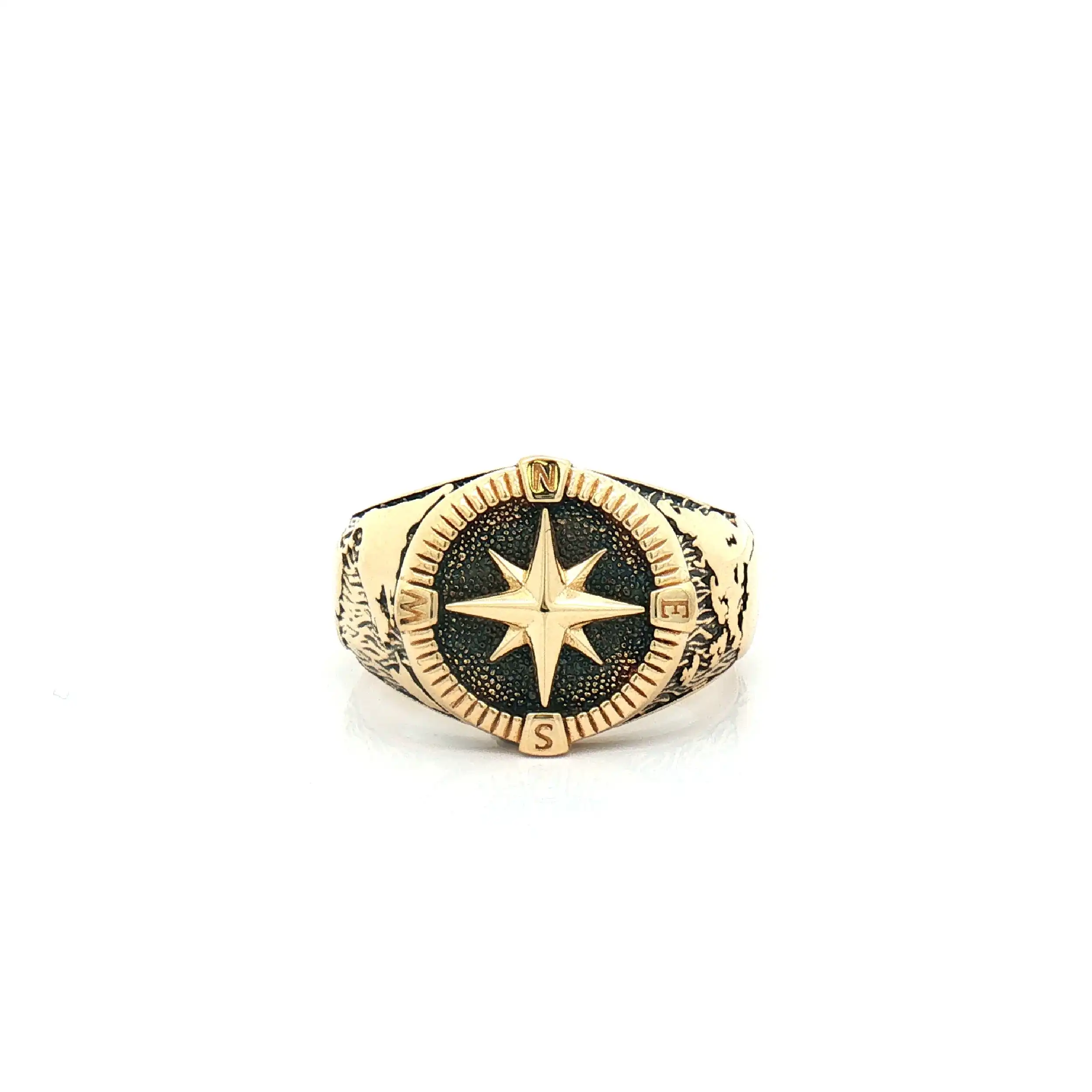 Ring Gelbgold Kompass