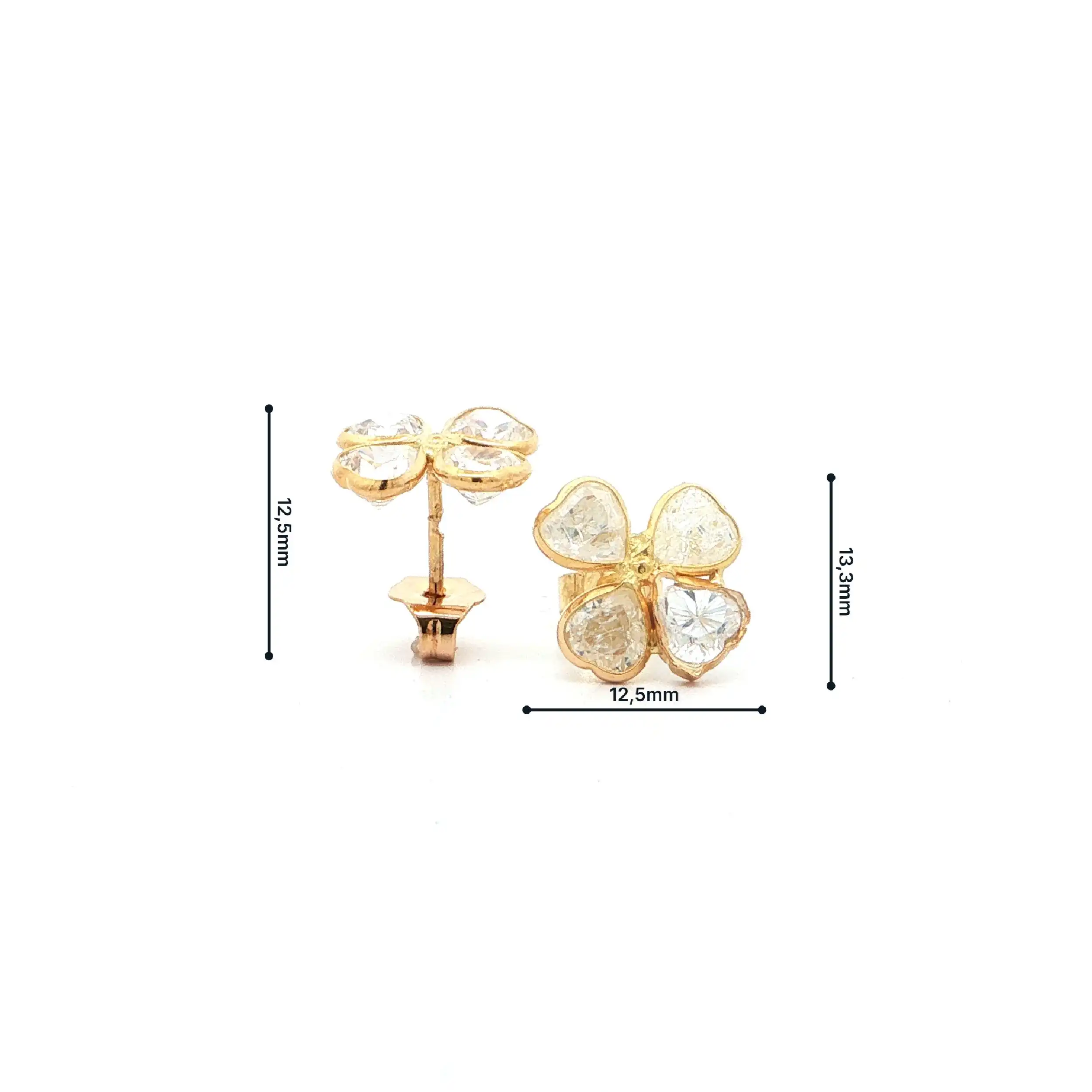 Ohrstecker Gelbgold mit Zirkonia