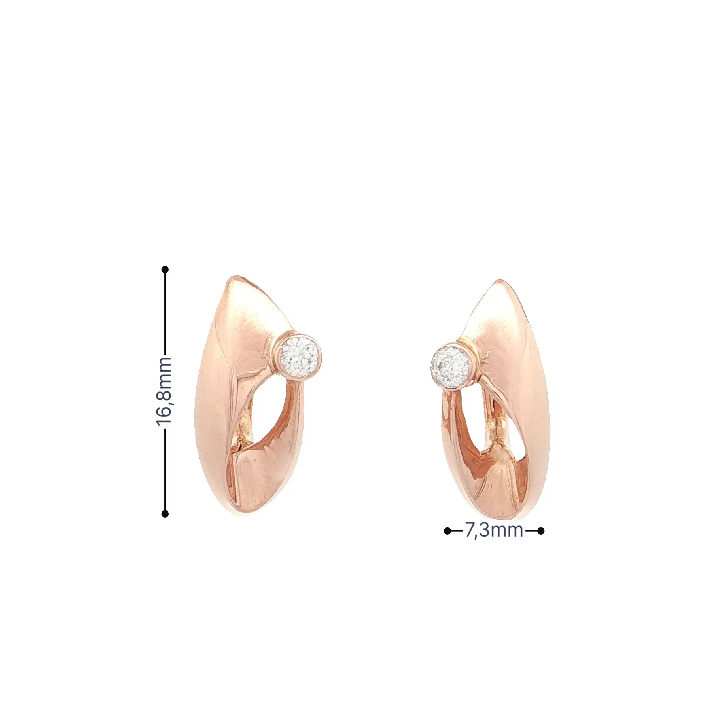 Ohrringe Roségold mit Zirkonia Ohrringe Roségold mit Zirkonia