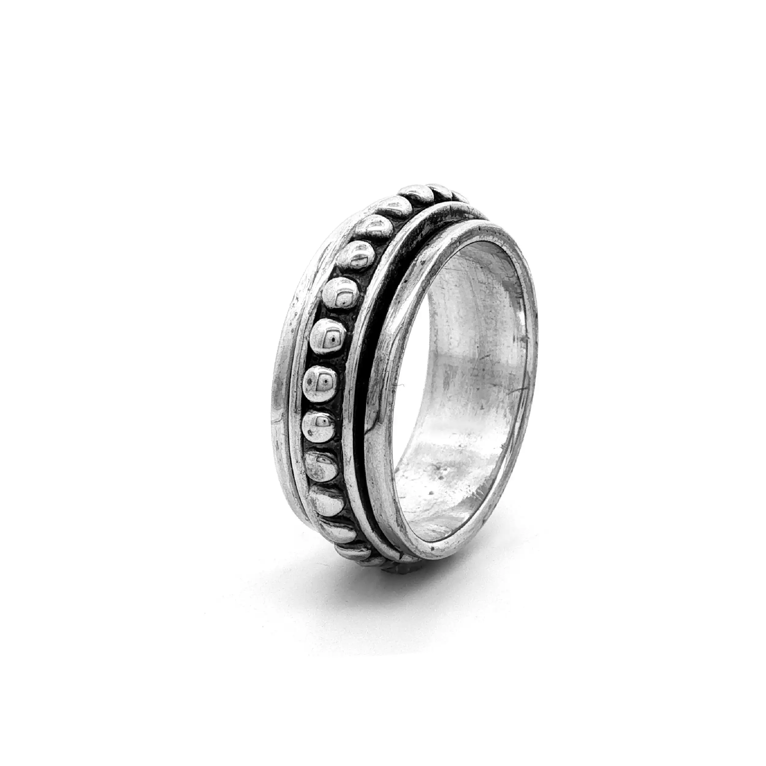 Herrenring Silber mit drehbarem Element Herrenring Silber mit drehbarem Element