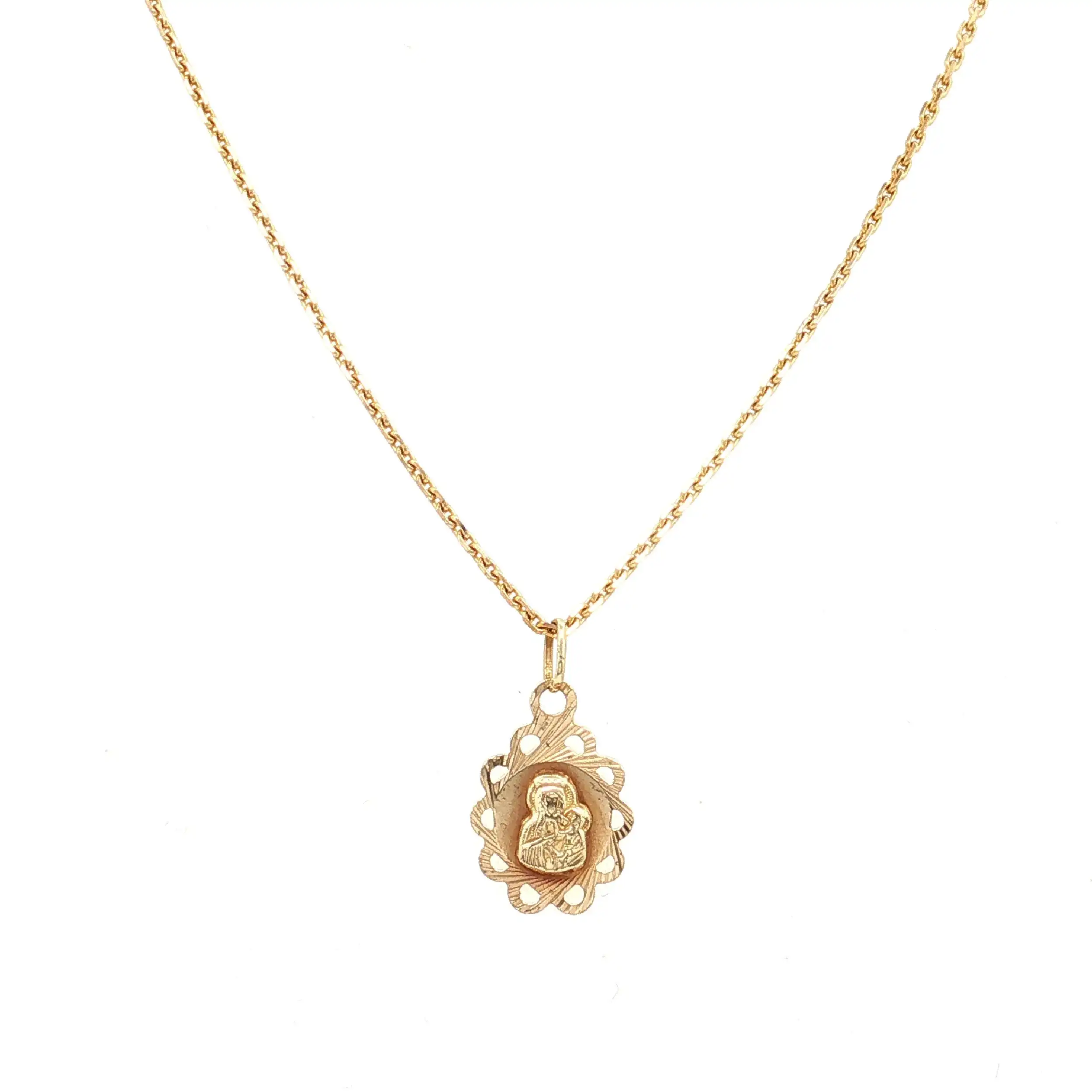 Kette Gelbgold mit Anhänger Maria und Jesus