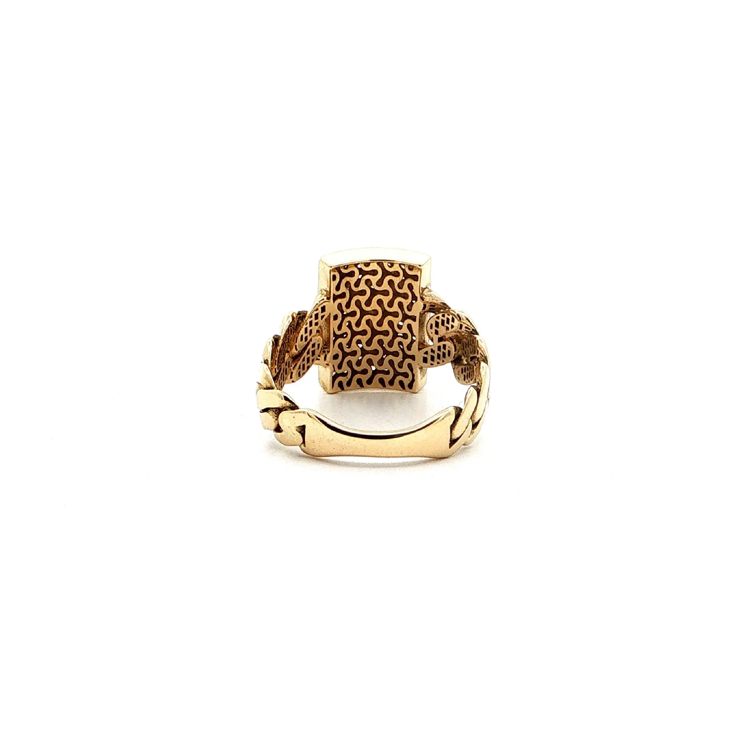 Ring Gelbgold mit schwarzem Lack & Zirkonia Ring Gelbgold mit schwarzem Lack & Zirkonia
