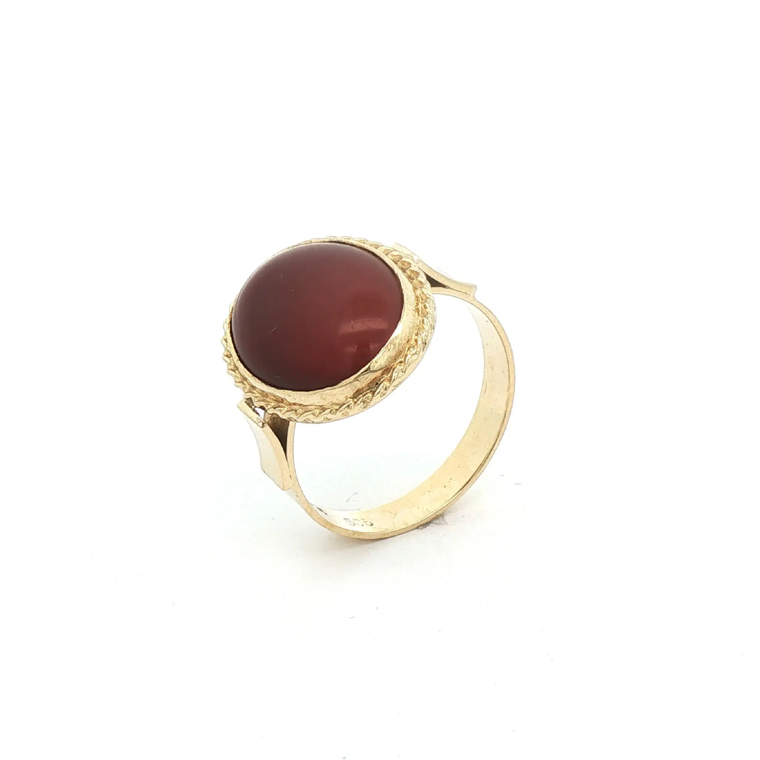 Ring Gelbgold mit braunem Stein