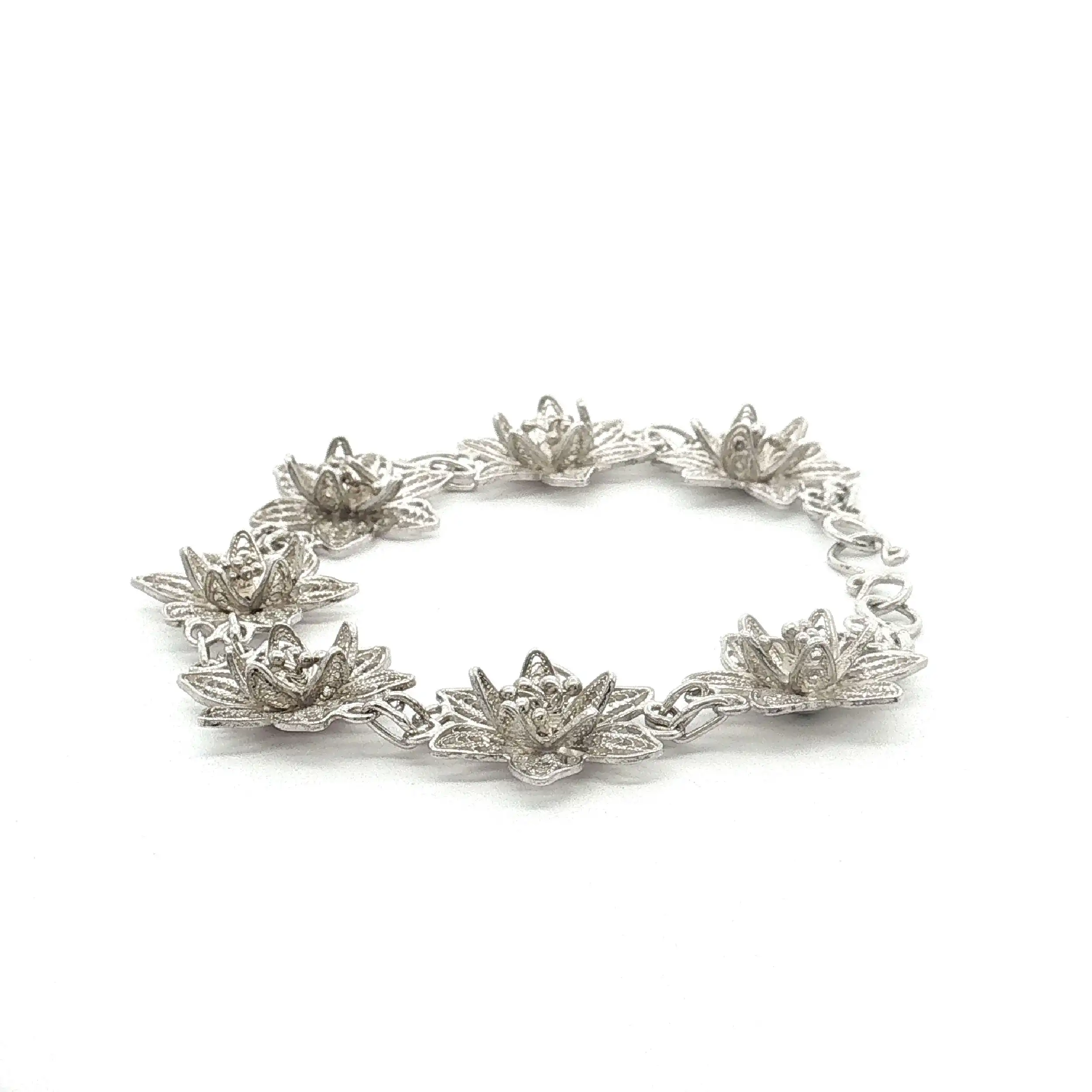 Armband silber mit Blumen
