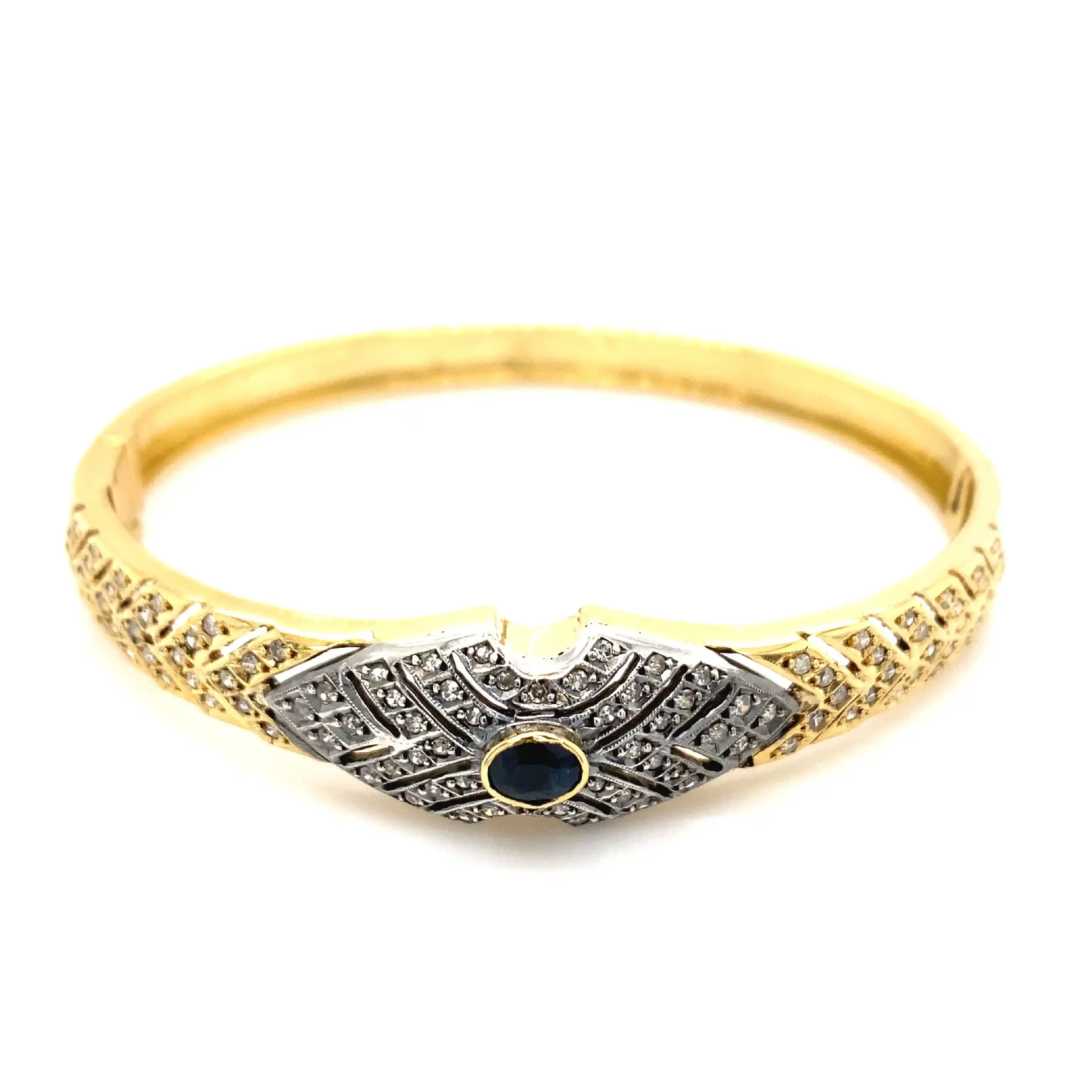 Armreif Bicolor mit Saphir & Diamanten