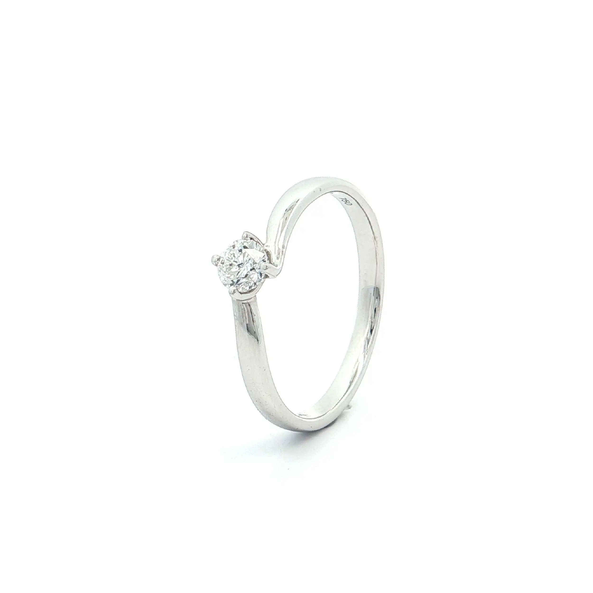 Solitärring Weißgold mit Brillant 0,25ct