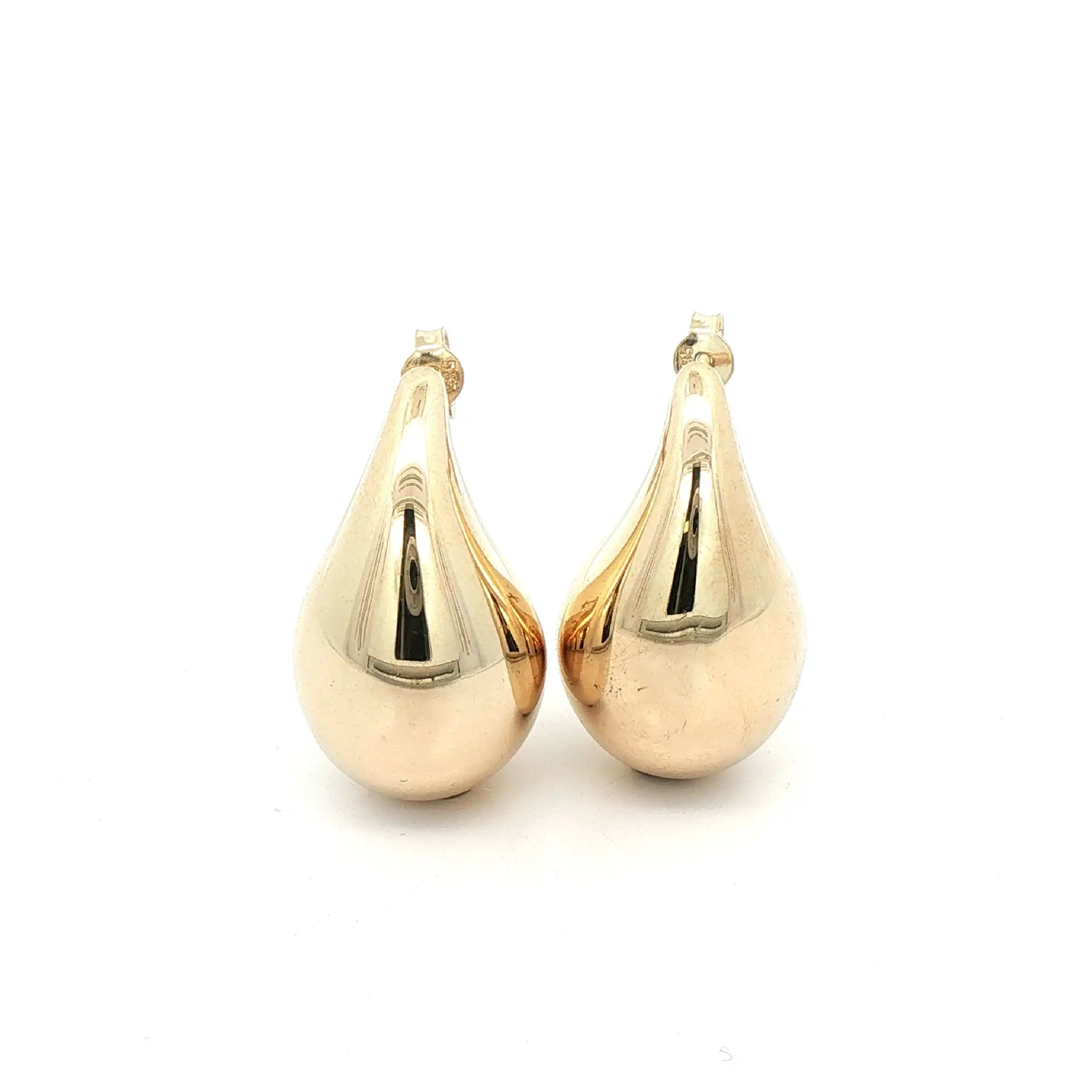 Ohrstecker Gelbgold Tropfen Hohl