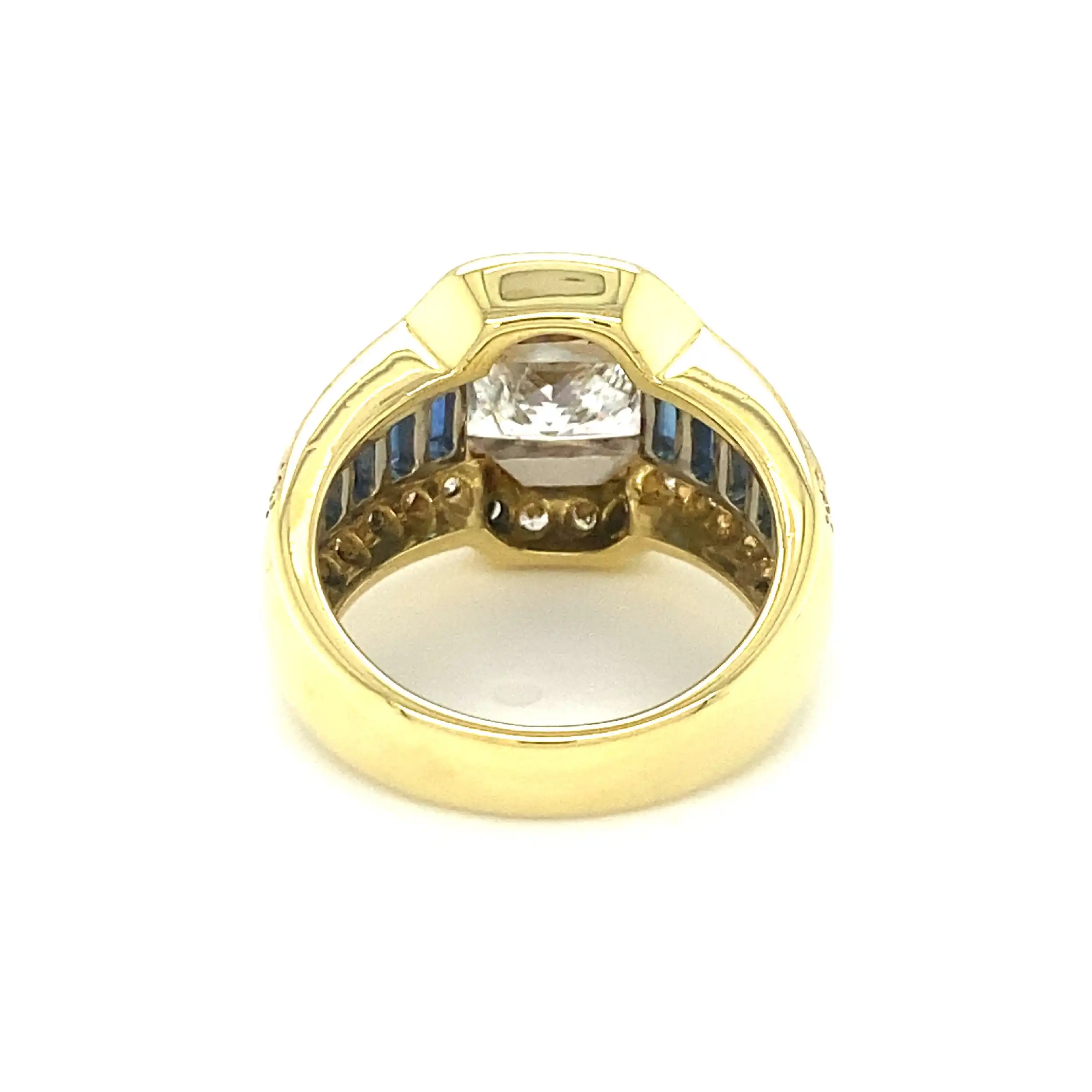 Herrenring mit Princess Diamant, Saphiren und Brillanten, mit DeGEB Gutachten 22.100 Euro Herrenring mit Princess Diamant, Saphiren und Brillanten, mit DeGEB Gutachten 22.100 Euro