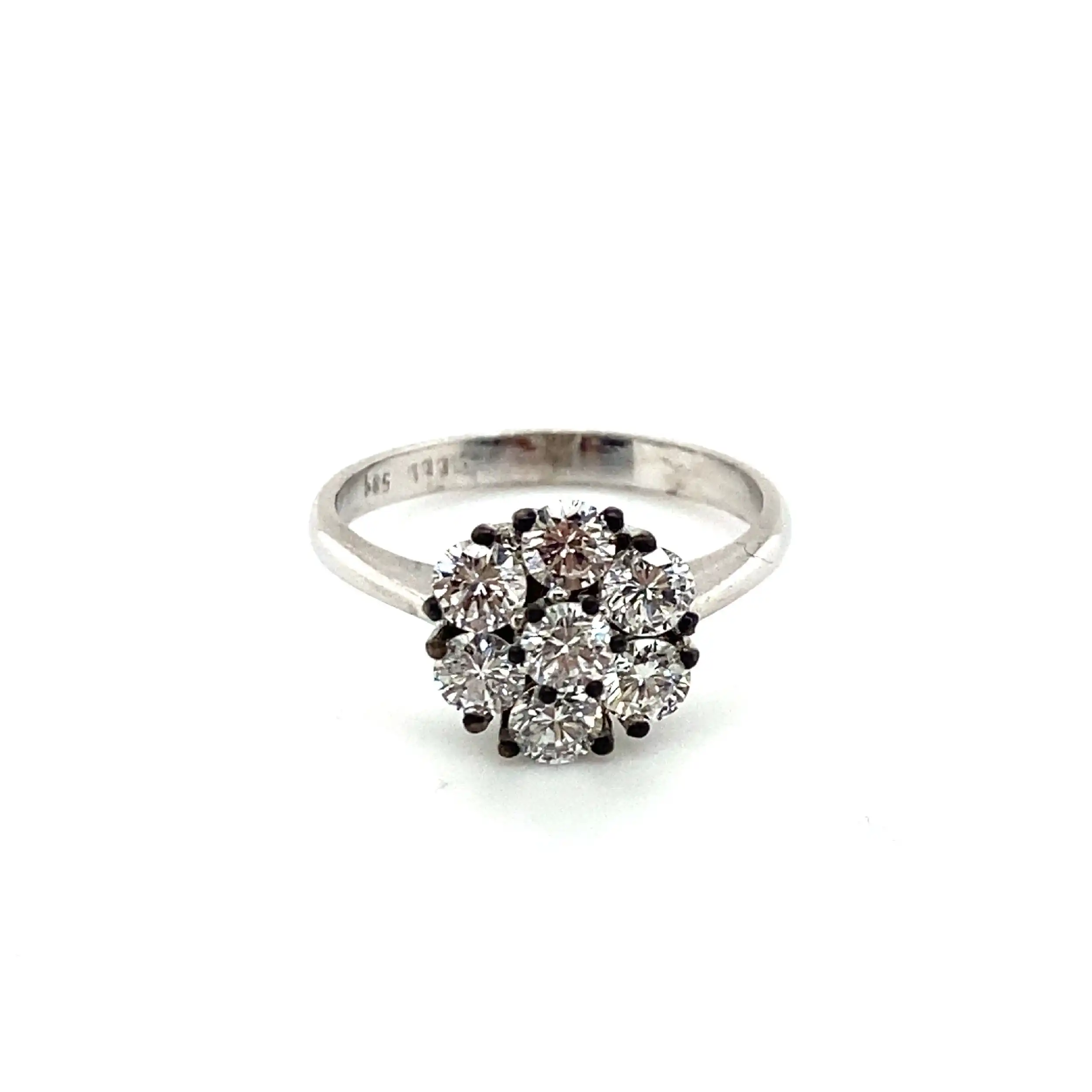 Ring Weißgold Blume mit 7 Brillanten Ring Weißgold Blume mit 7 Brillanten