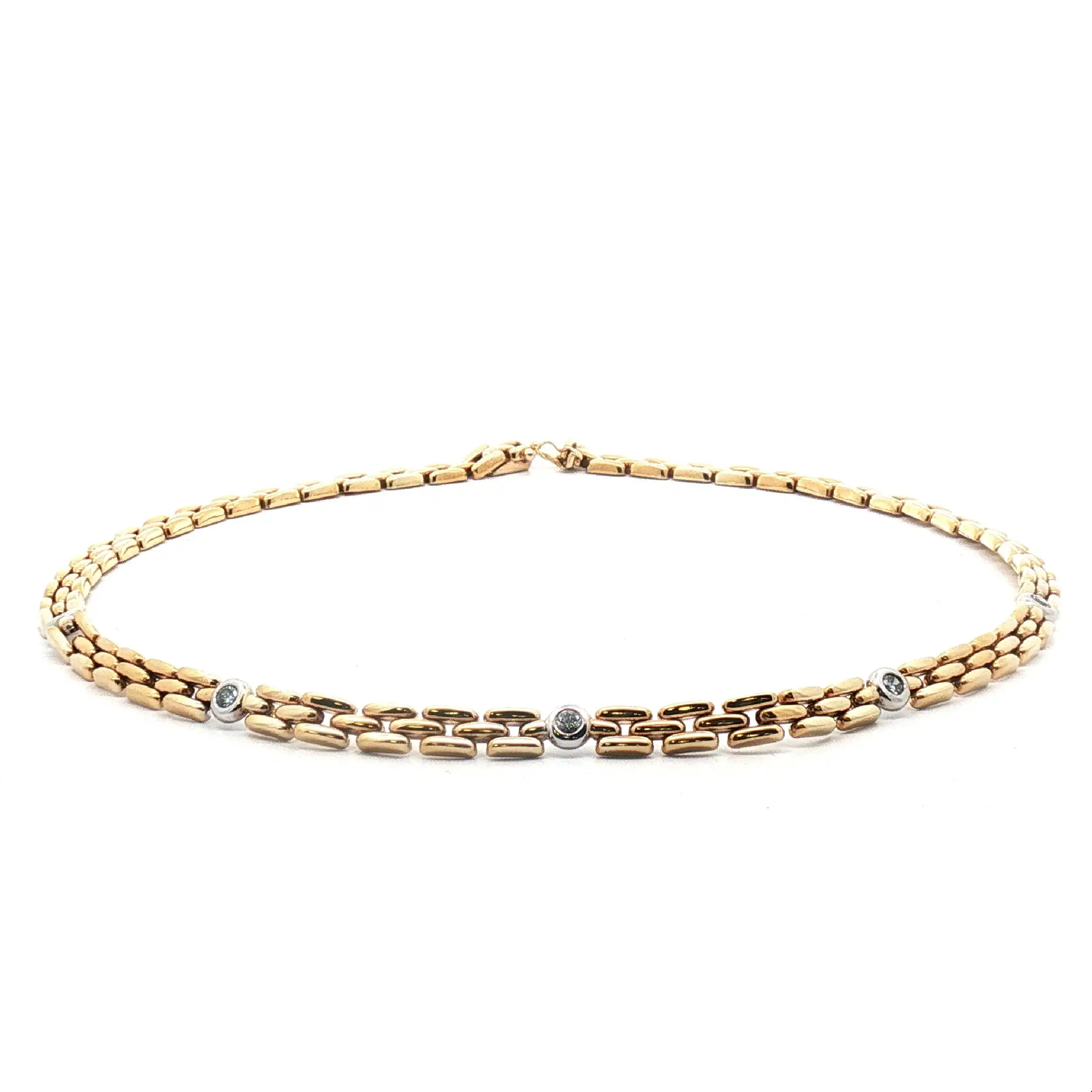 Collier Bicolor mit Brillanten