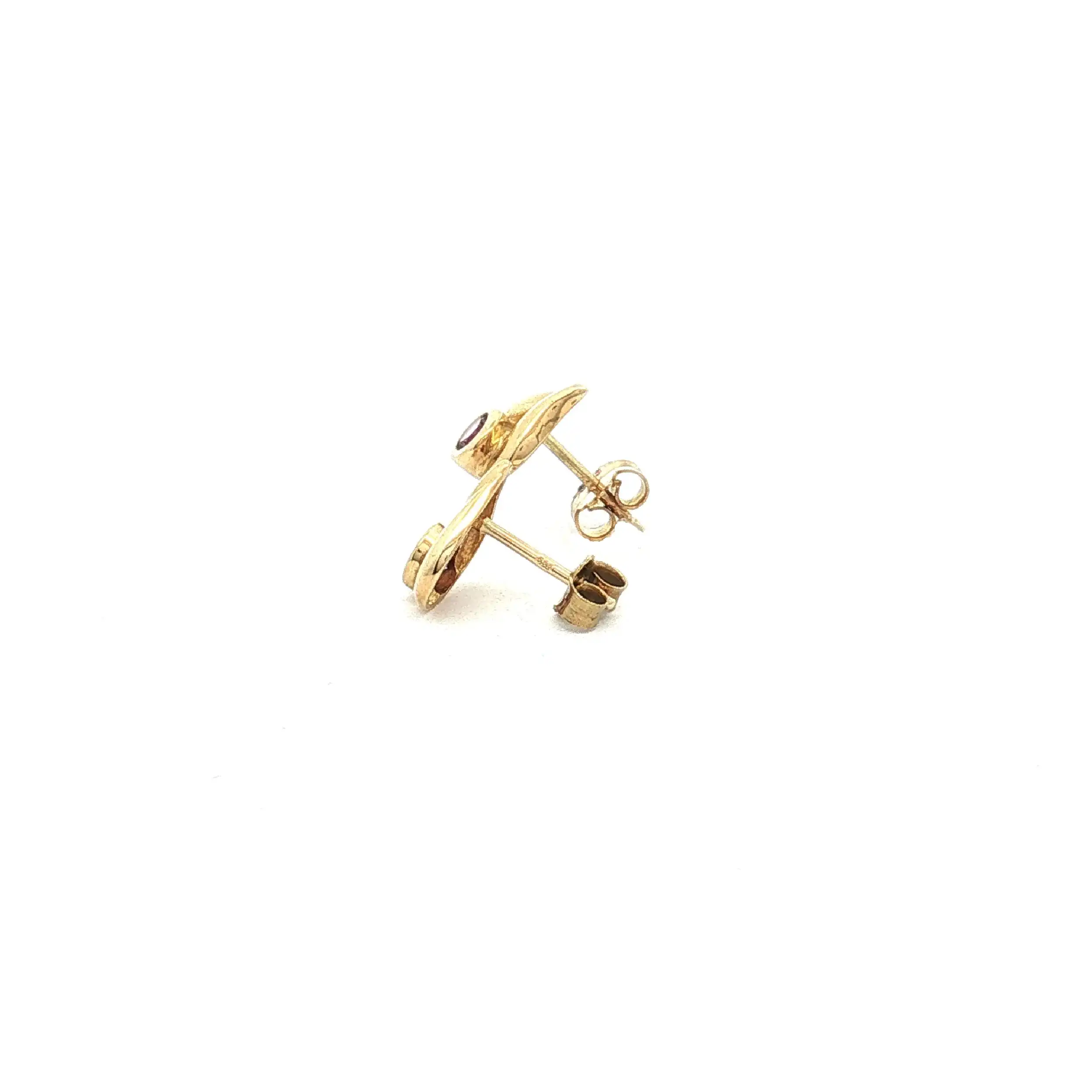Paar Ohrstecker Gelbgold mit Amethyst