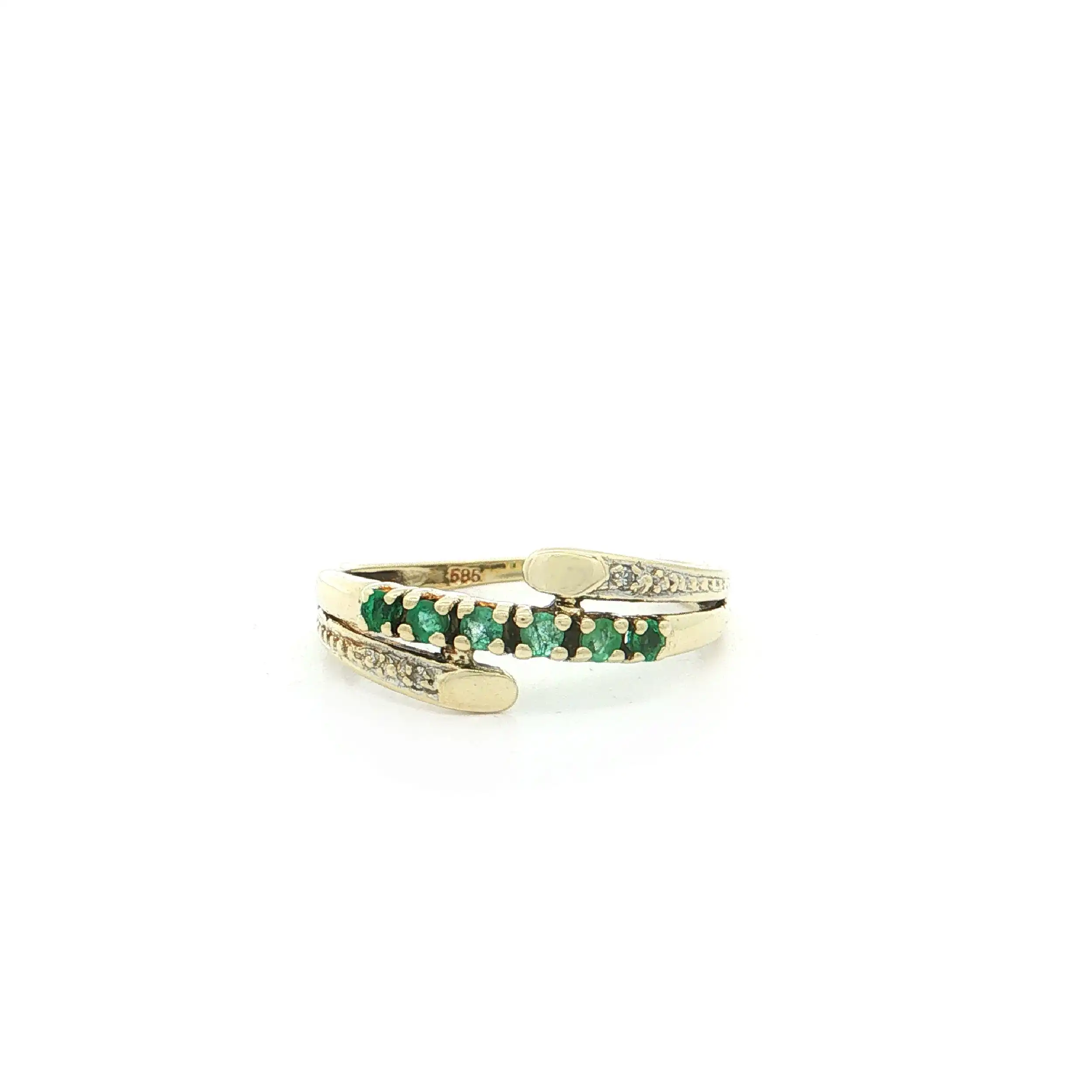 Ring Bicolor mit Smaragden und Diamanten