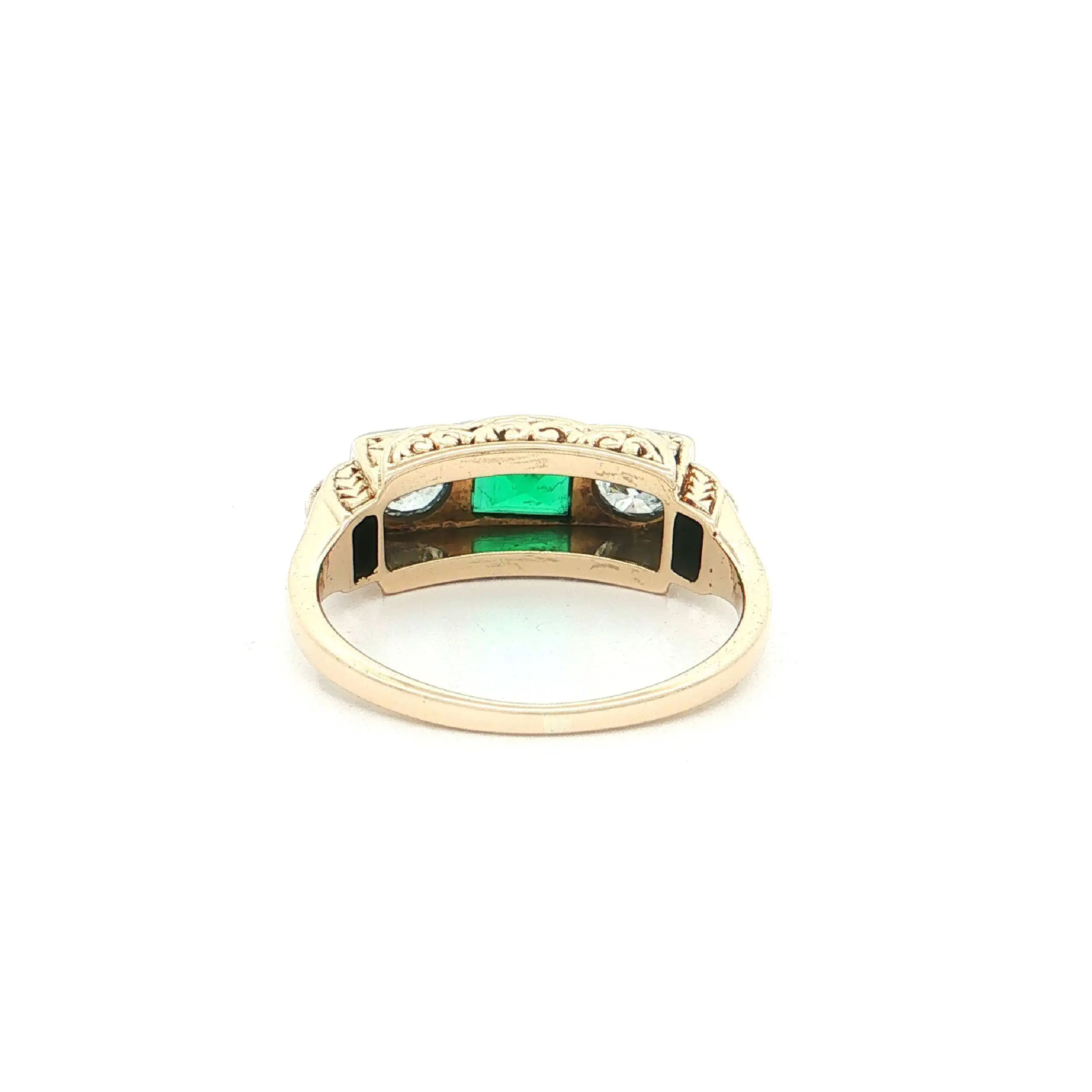Ring Bicolor mit Smaragd und Brillanten