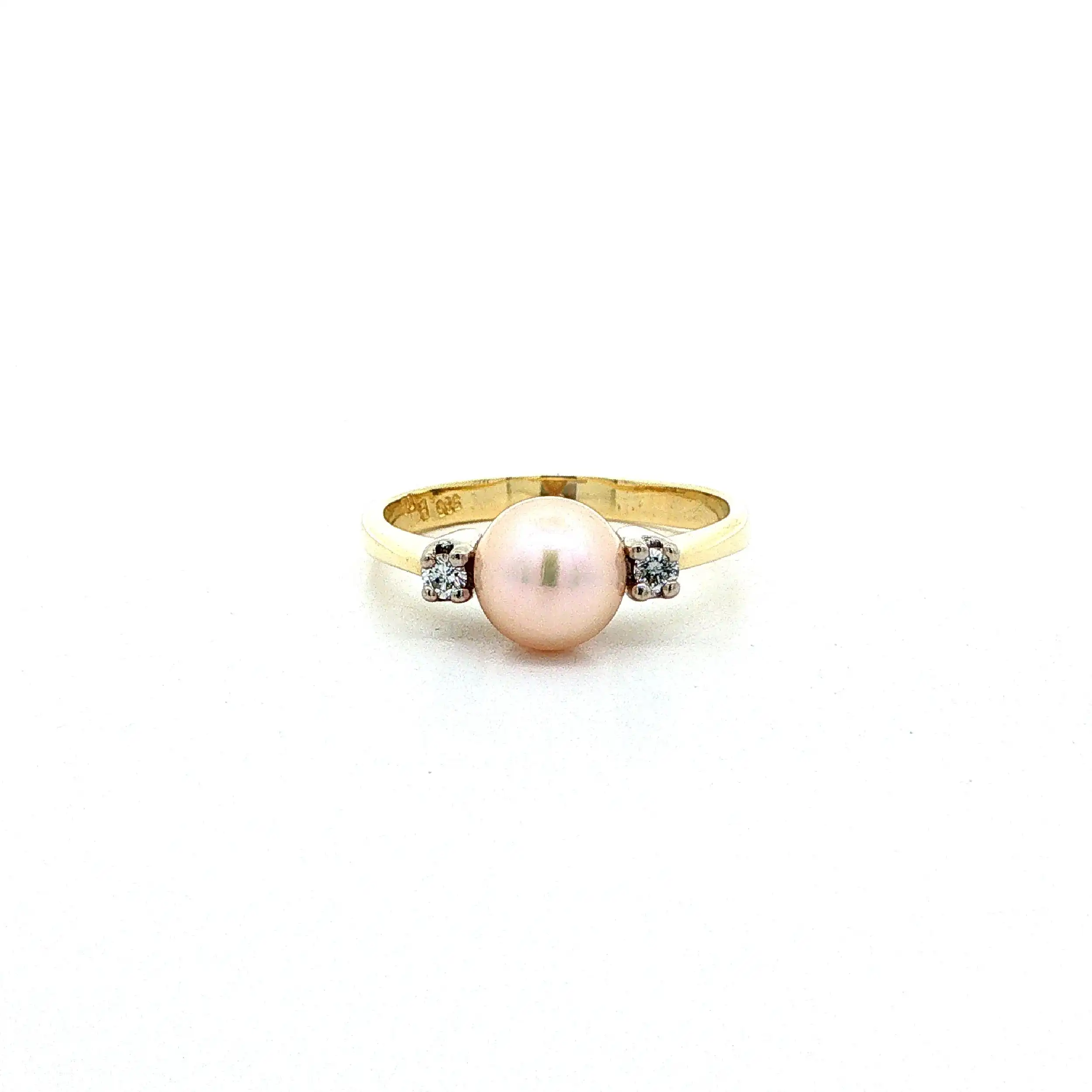 Ring Bicolor mit Perle & Brillanten