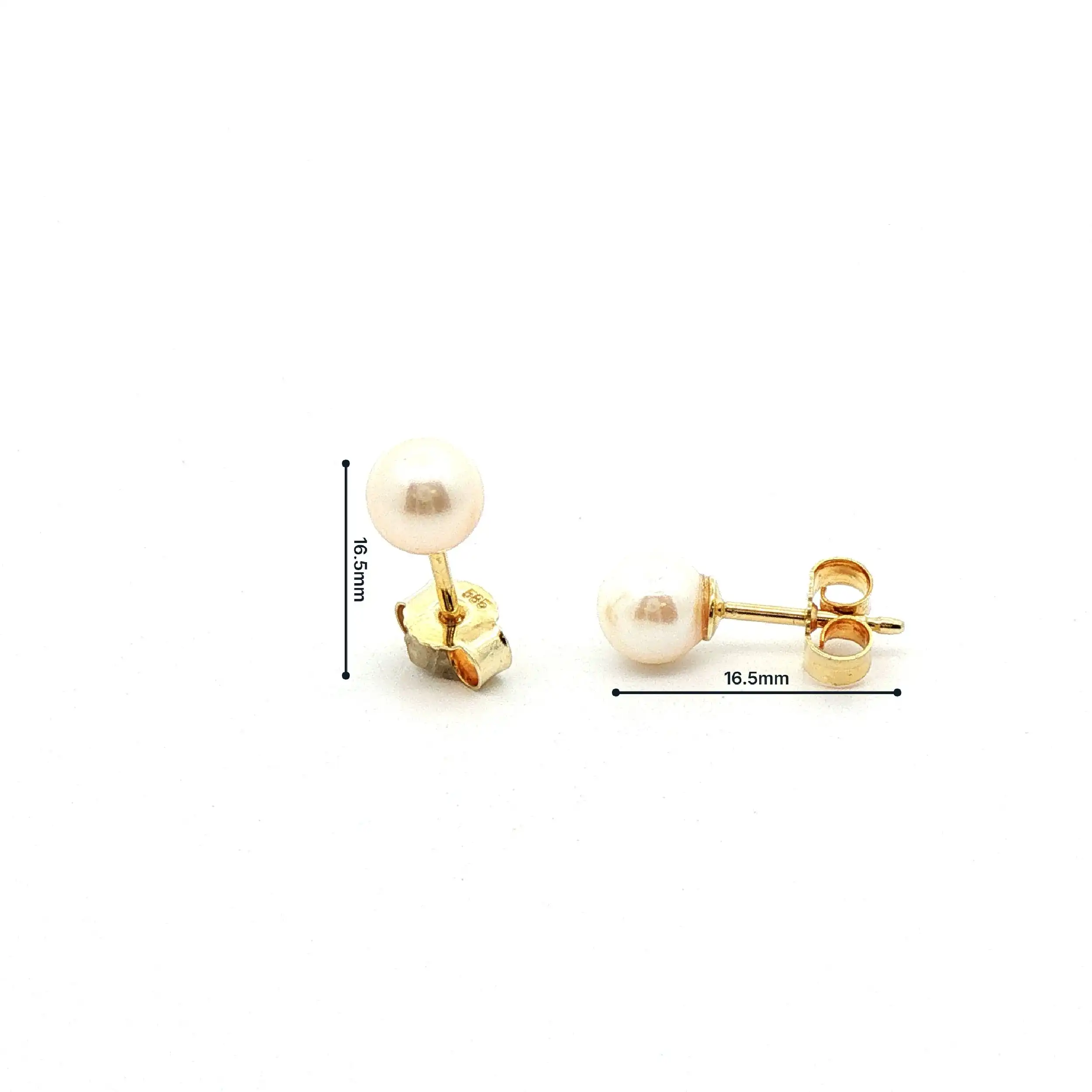Ohrstecker mit Perle Gelbgold