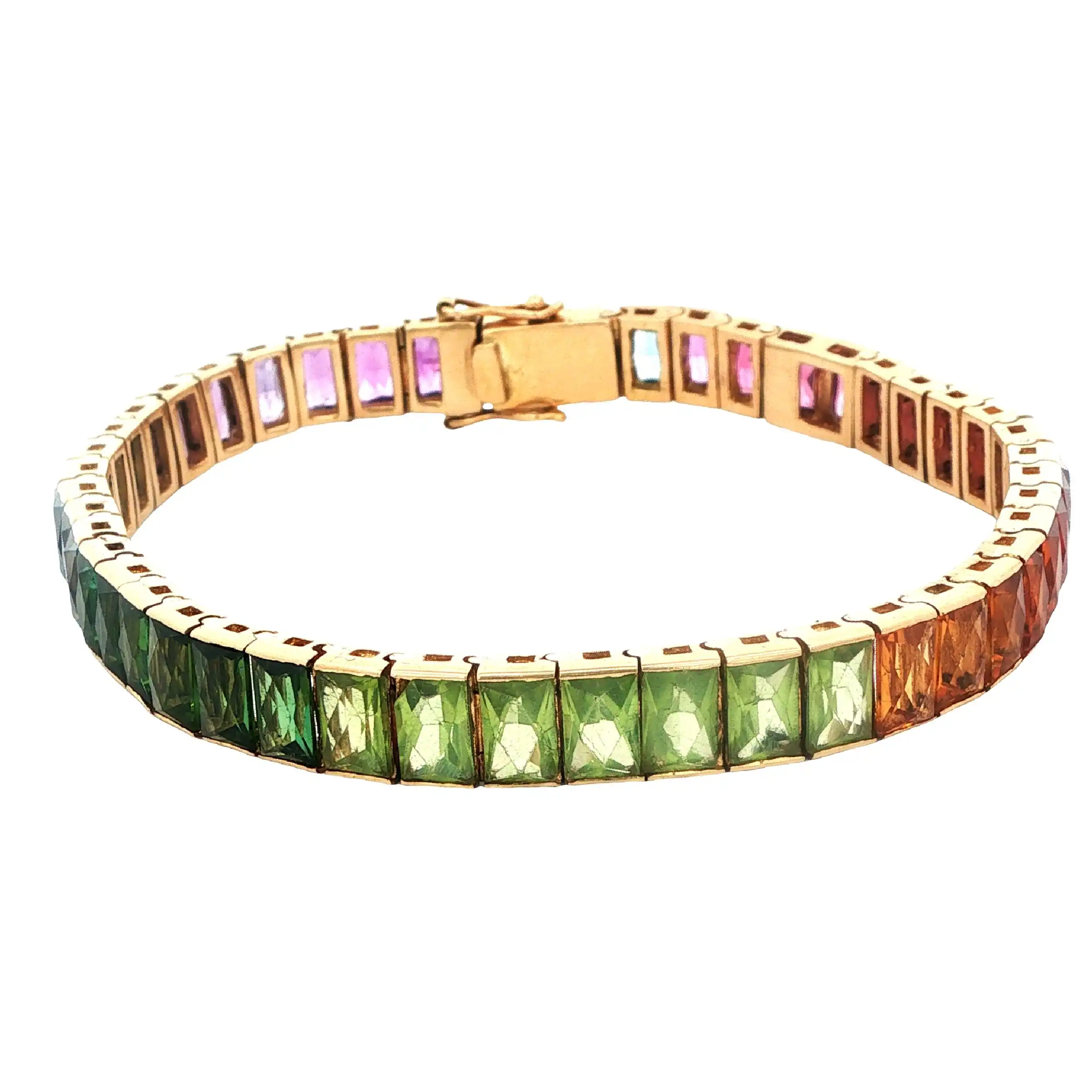 Armband Gelbgold mit bunten Farbsteinen
