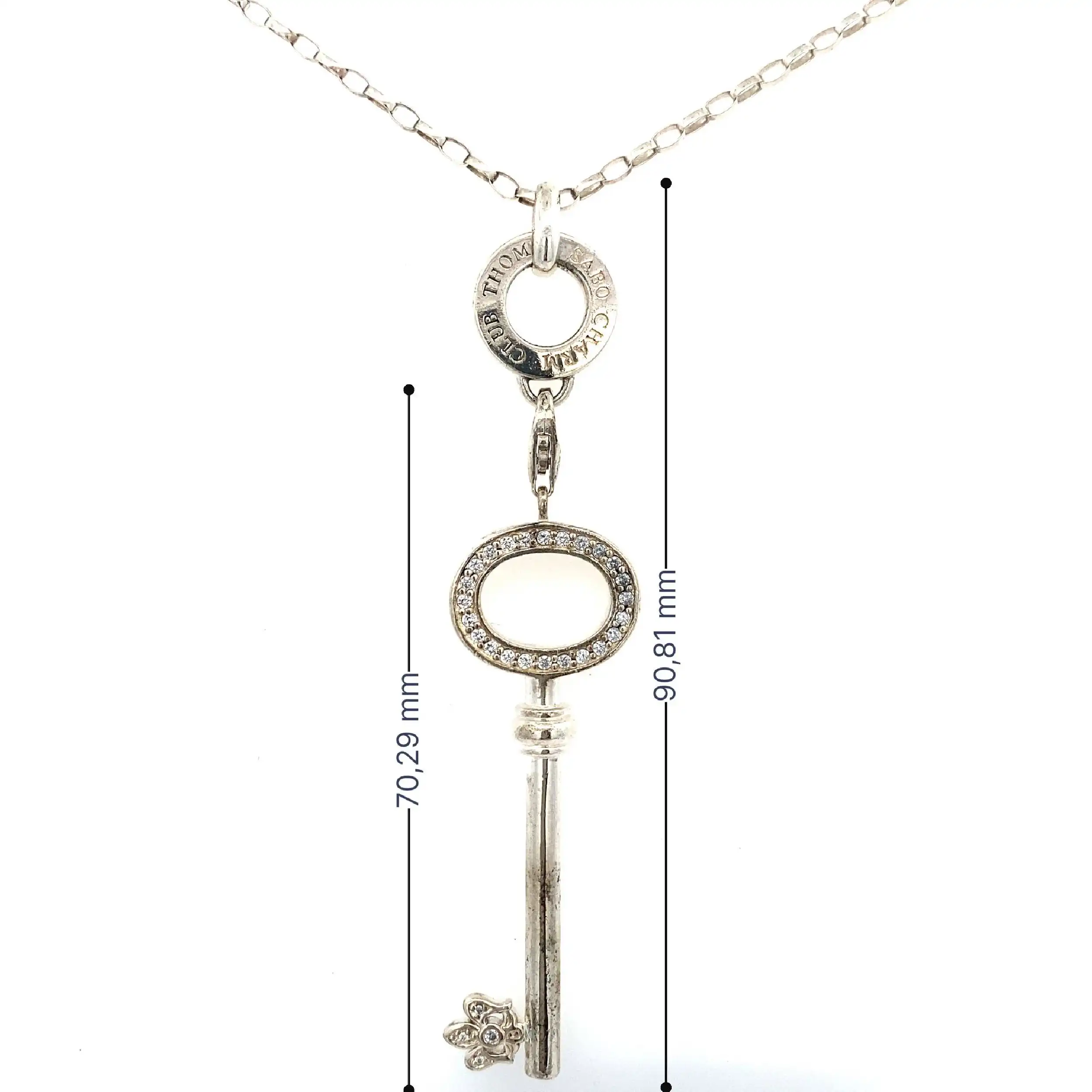 Bohnenkette Silber mit Anhänger Schlüssel Thomas Sabo Bohnenkette Silber mit Anhänger Schlüssel Thomas Sabo