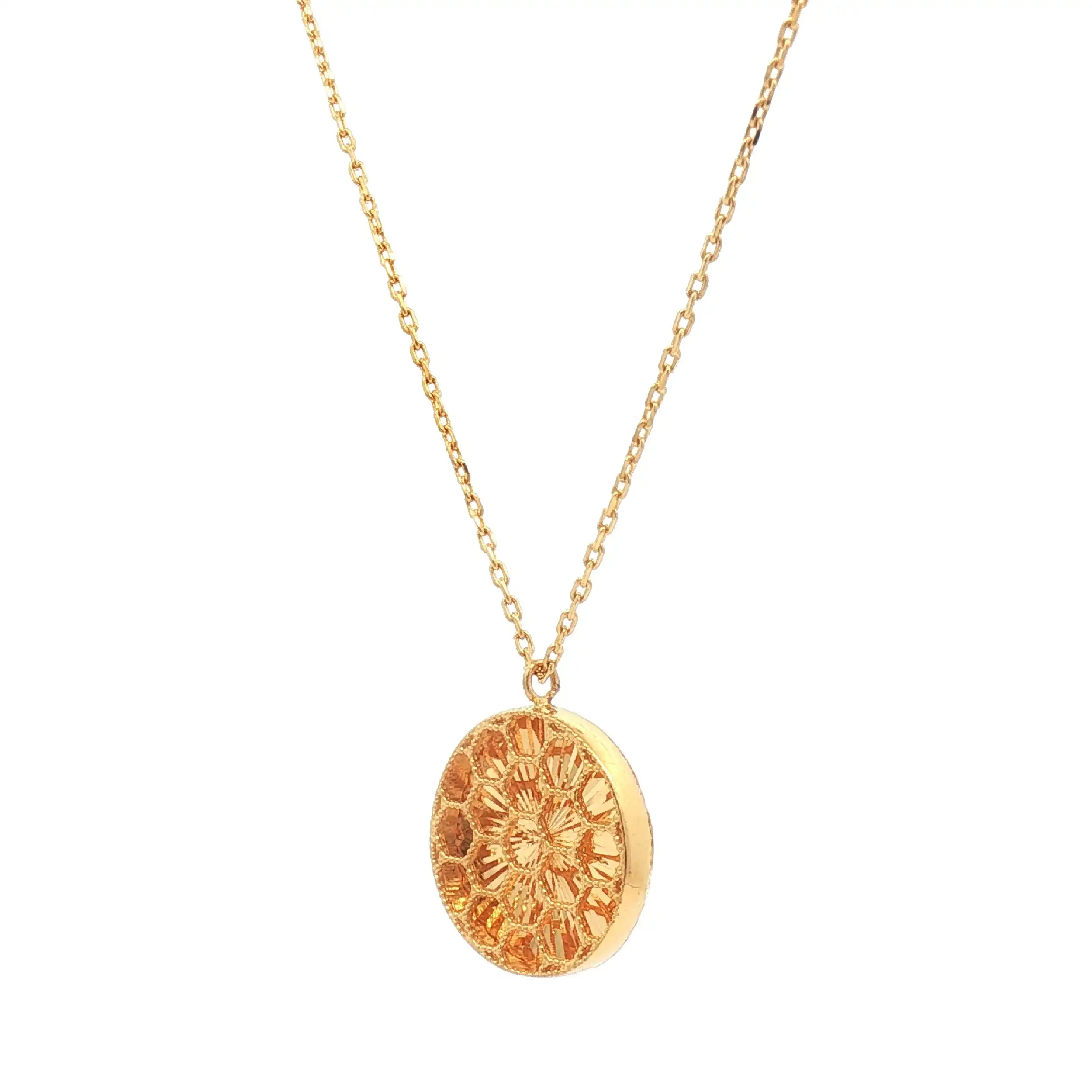 Ankerkette Gelbgold mit Anhänger und Zirkonia