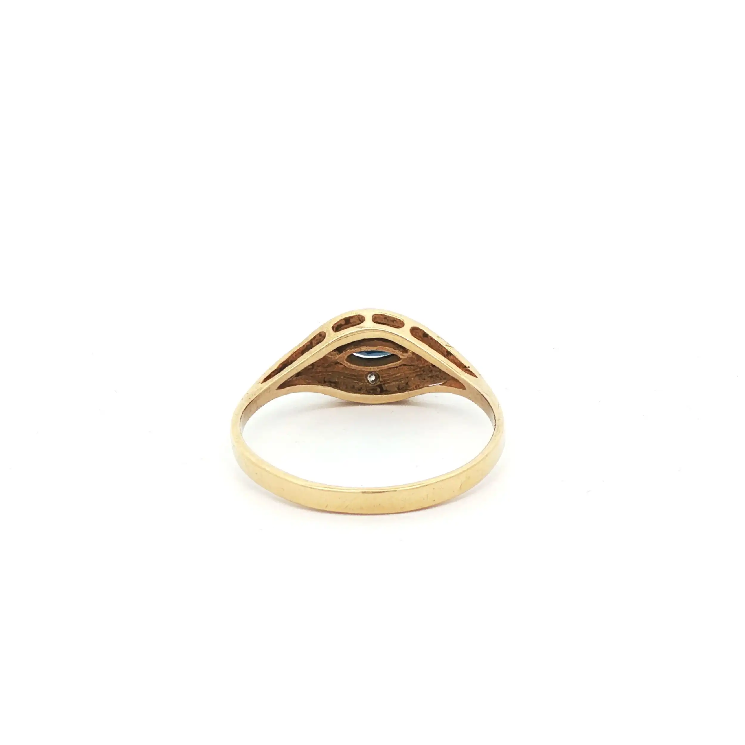 Ring Gelbgold mit blauen Farbstein und Diamanten Ring Gelbgold mit blauen Farbstein und Diamanten