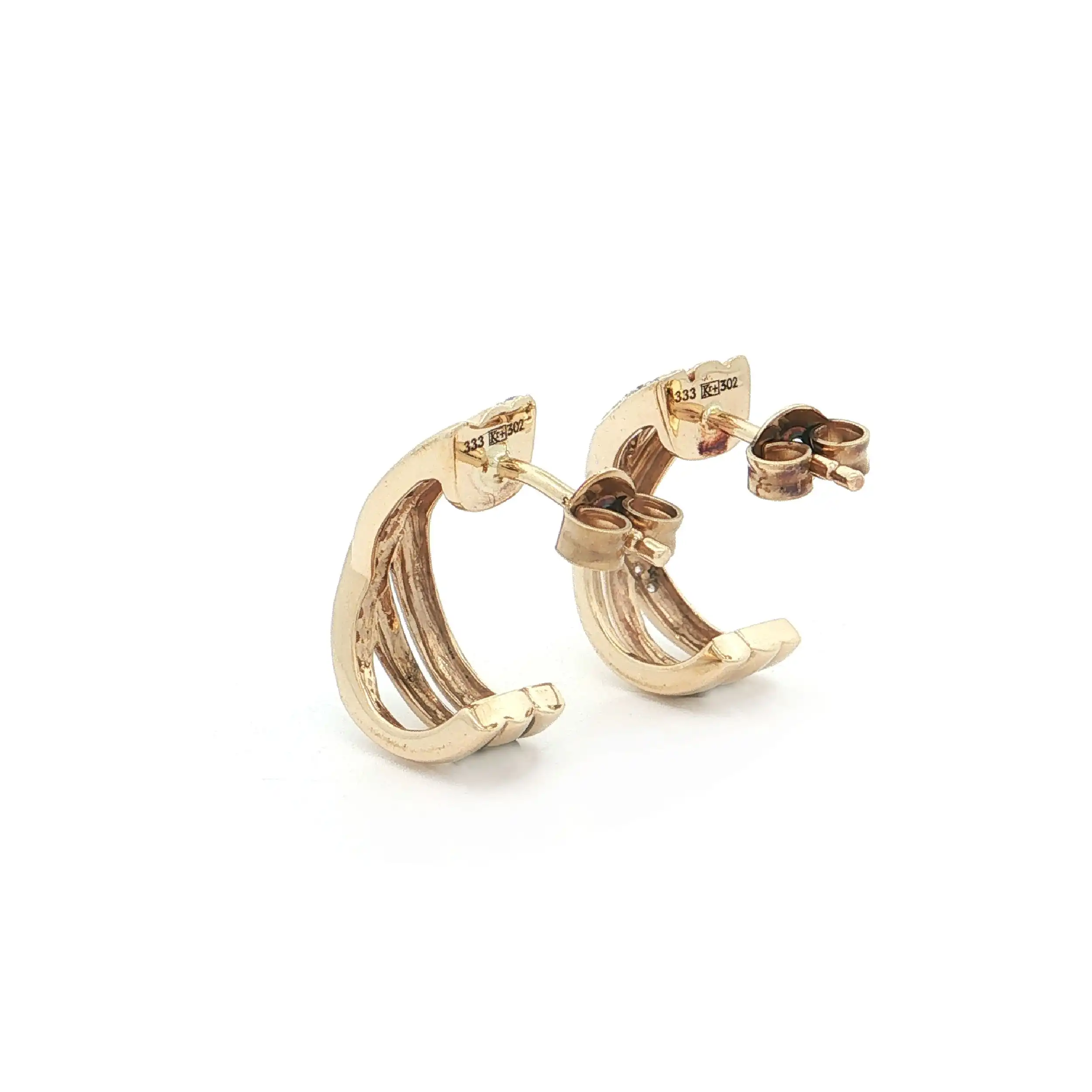 Halbcreolen Gelbgold mit Zirkonia Halbcreolen Gelbgold mit Zirkonia