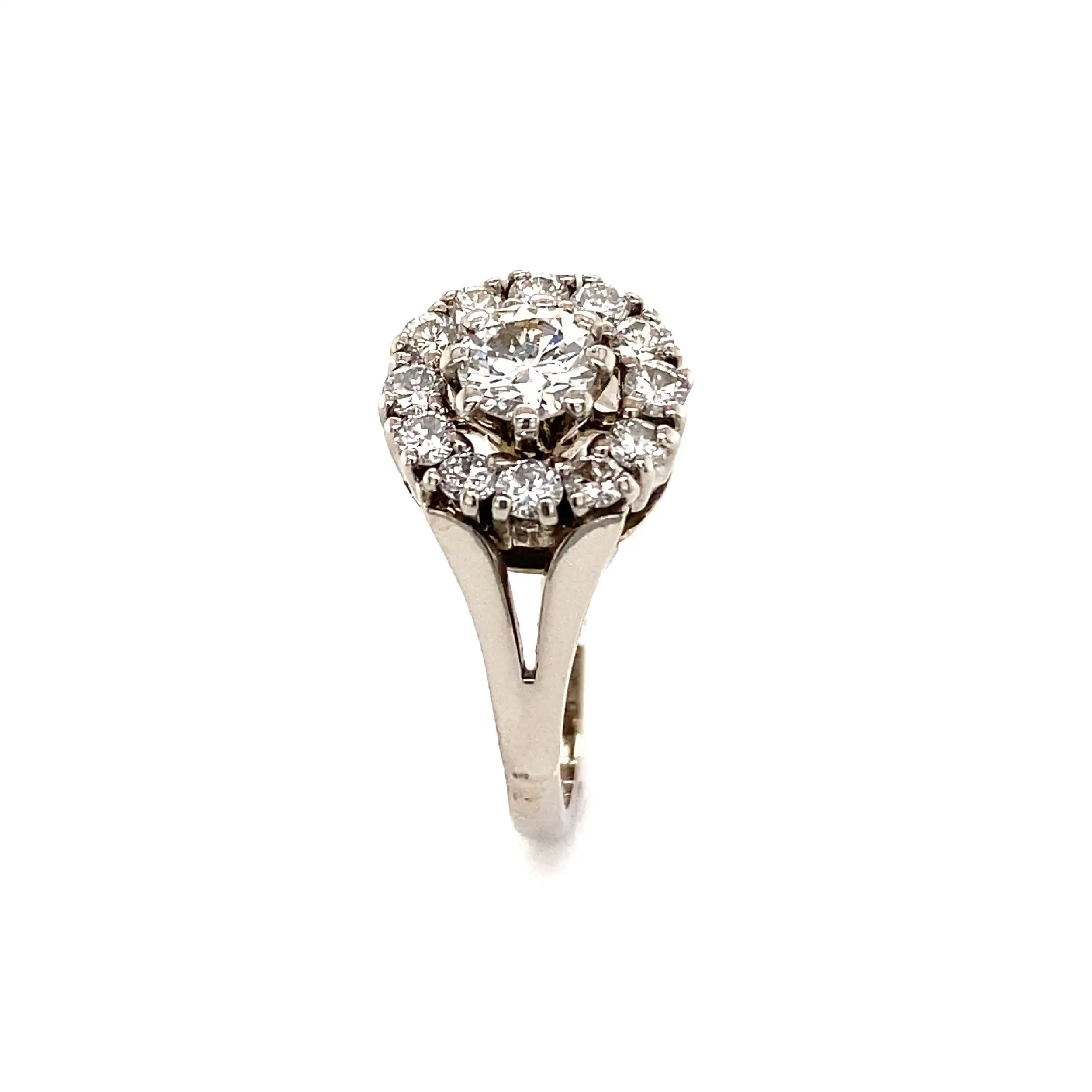 Ring Weißgold mit Brillant-Solitär & Brillanten Ring Weißgold mit Brillant-Solitär & Brillanten