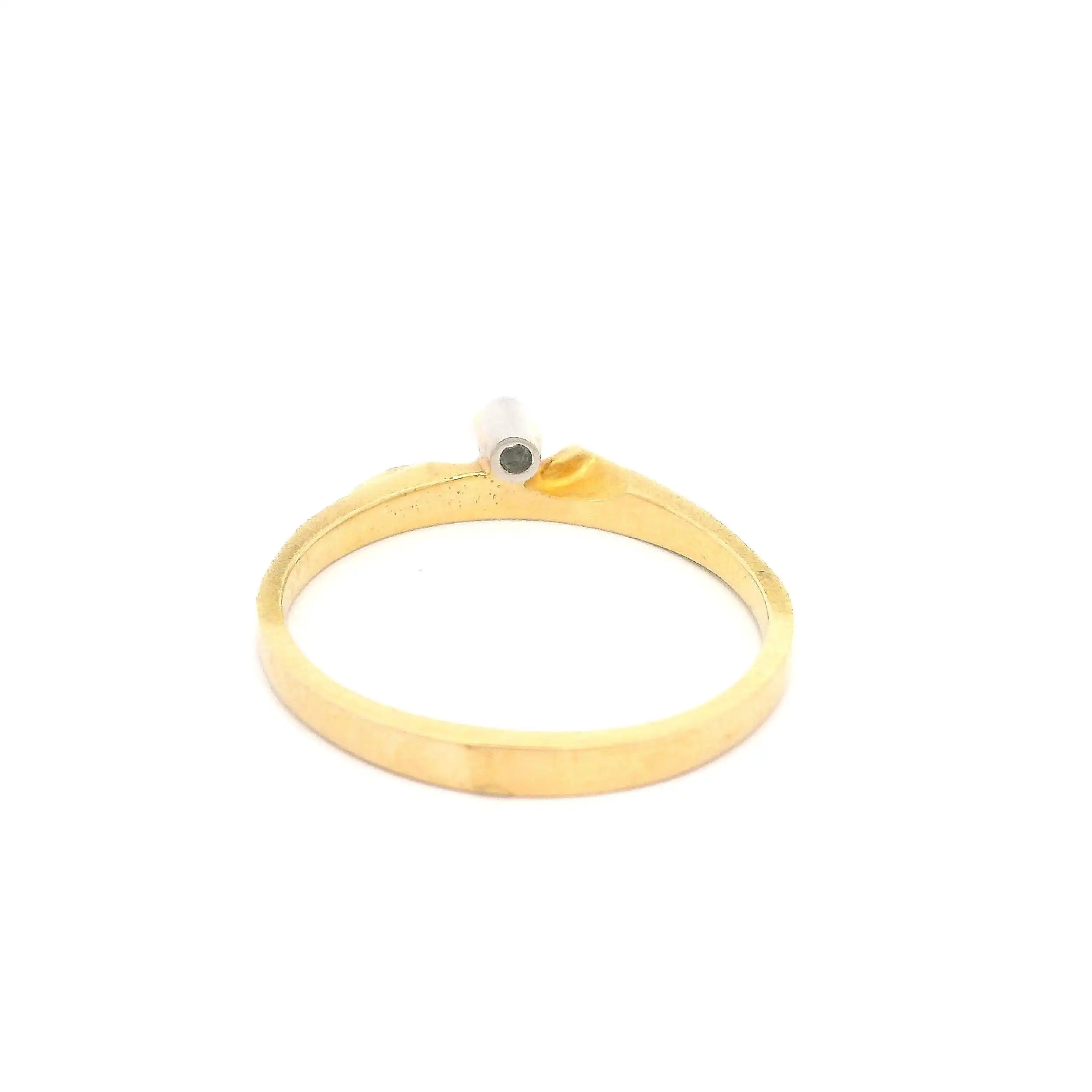 Ring Bicolor Lapponia Admeta 1989 M8 mit Brillant Solitär, graviert mit 0,03ct