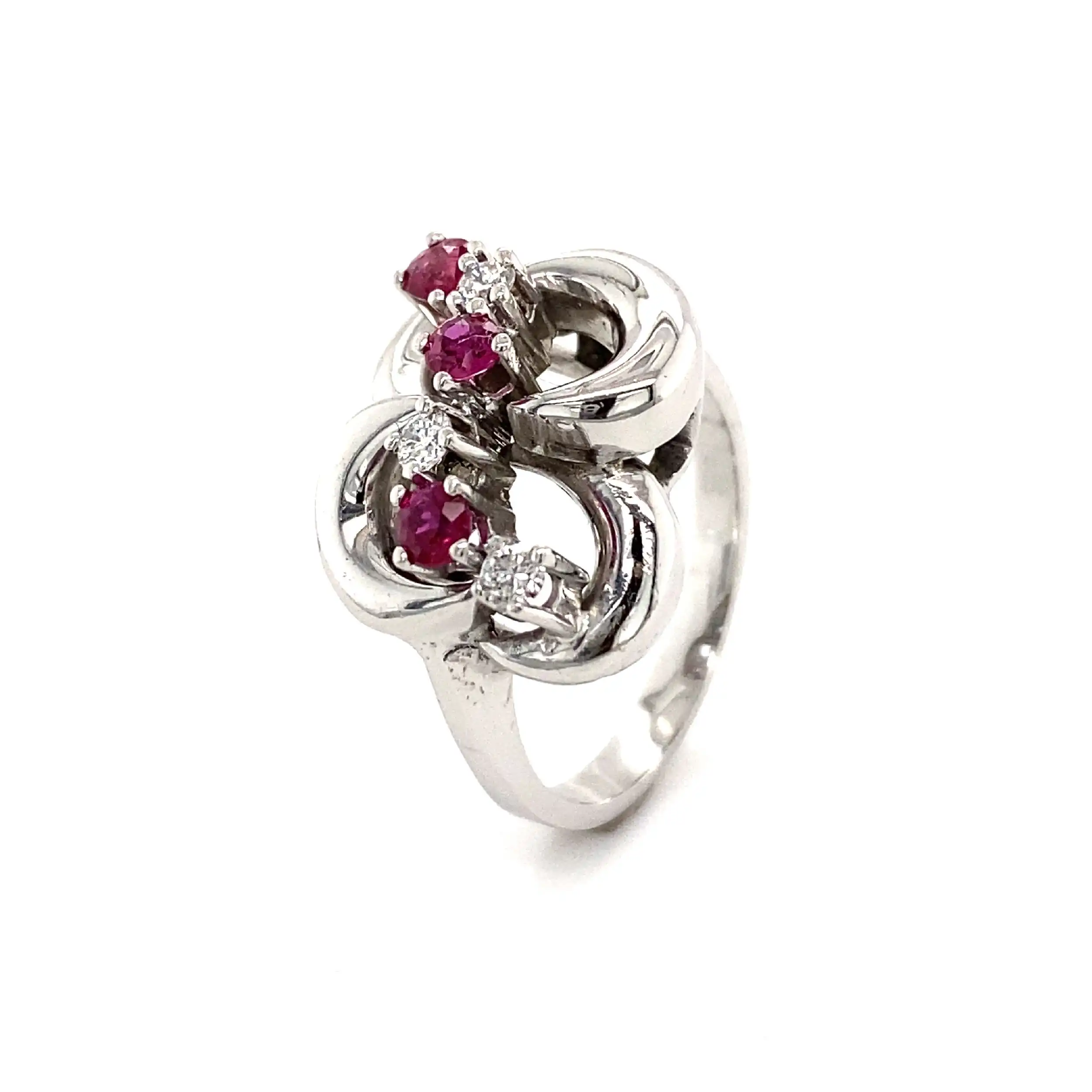 Ring Weißgold mit Rubinen & Brillanten
