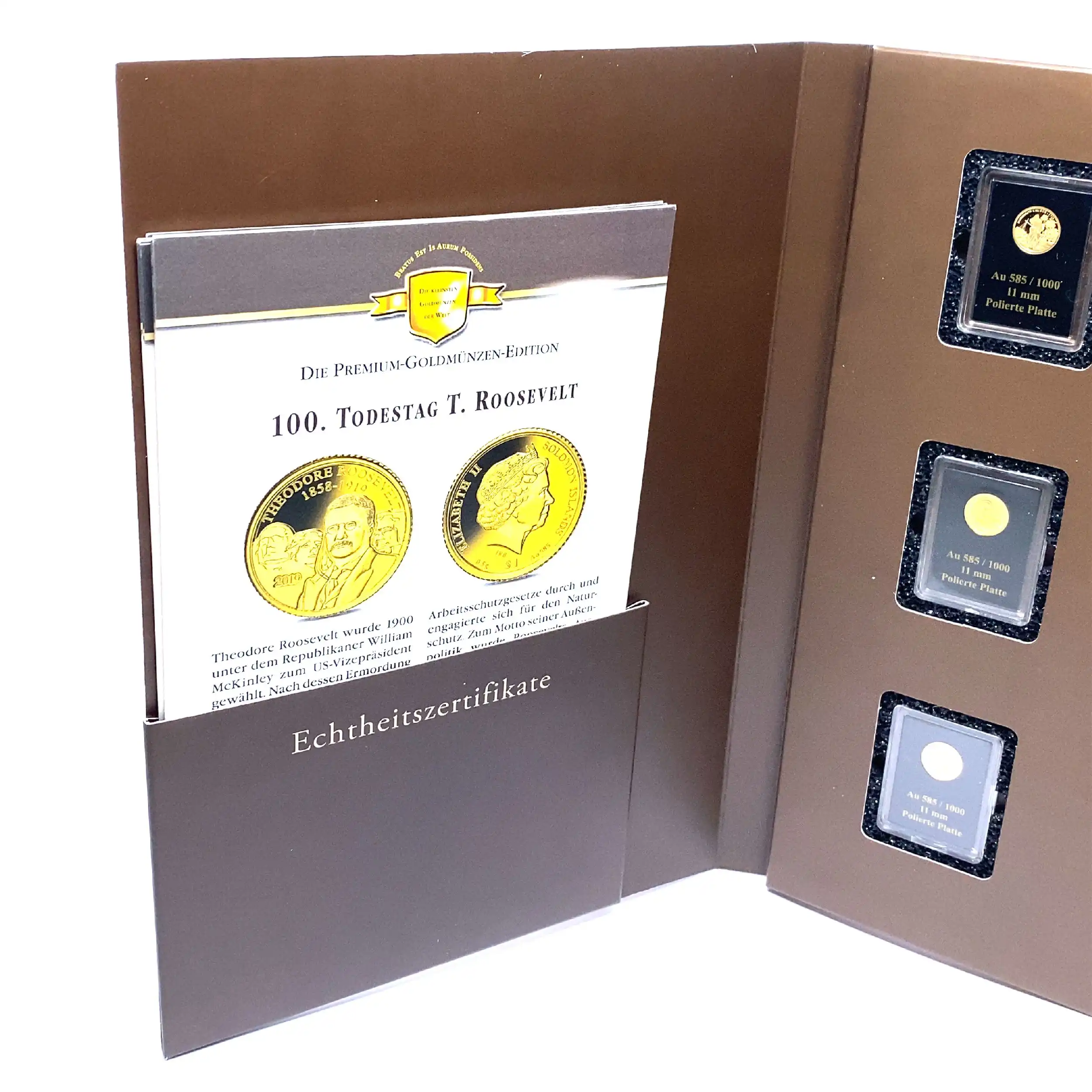 Album "Die kleinsten Goldmünzen der Welt" mit Zertifikat