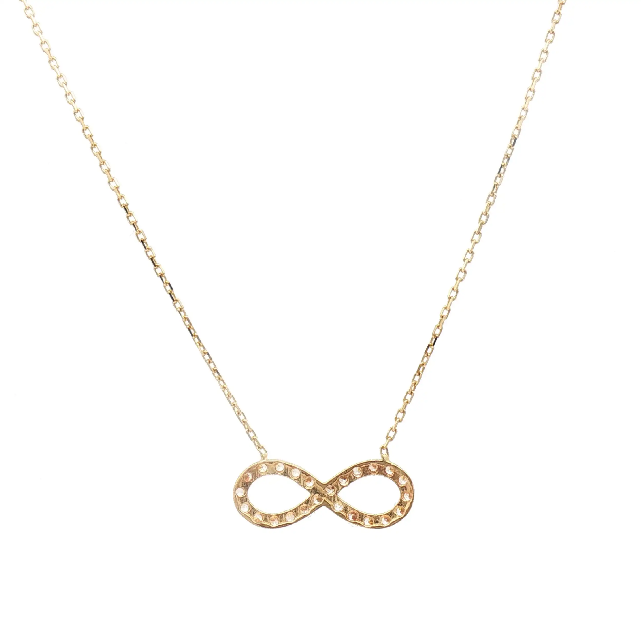 Ankerkette Gelbgold mit Anhänger und Zirkonia Ankerkette Gelbgold mit Anhänger und Zirkonia