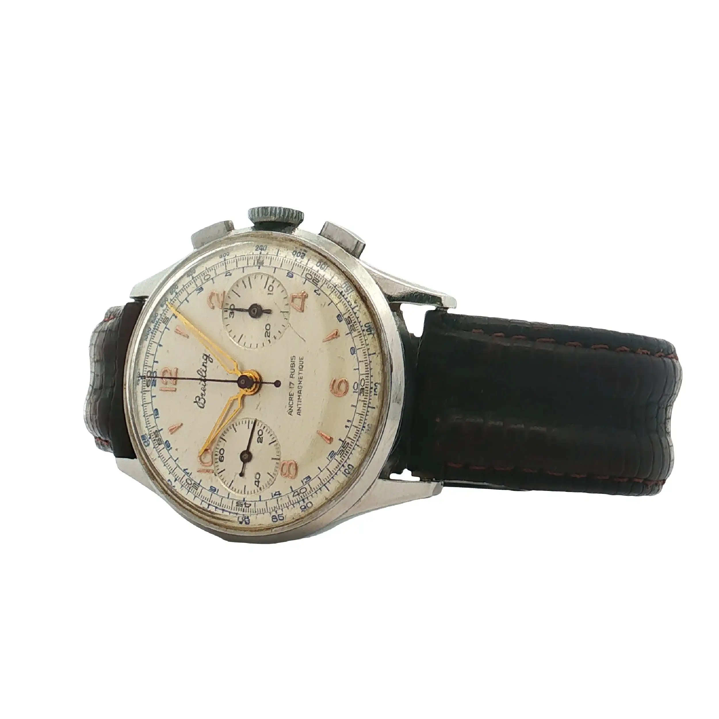 Herrenuhr Breitling Ancre 17 Chronograph m. Lederband Handaufzug Herrenuhr Breitling Ancre 17 Chronograph m. Lederband Handaufzug