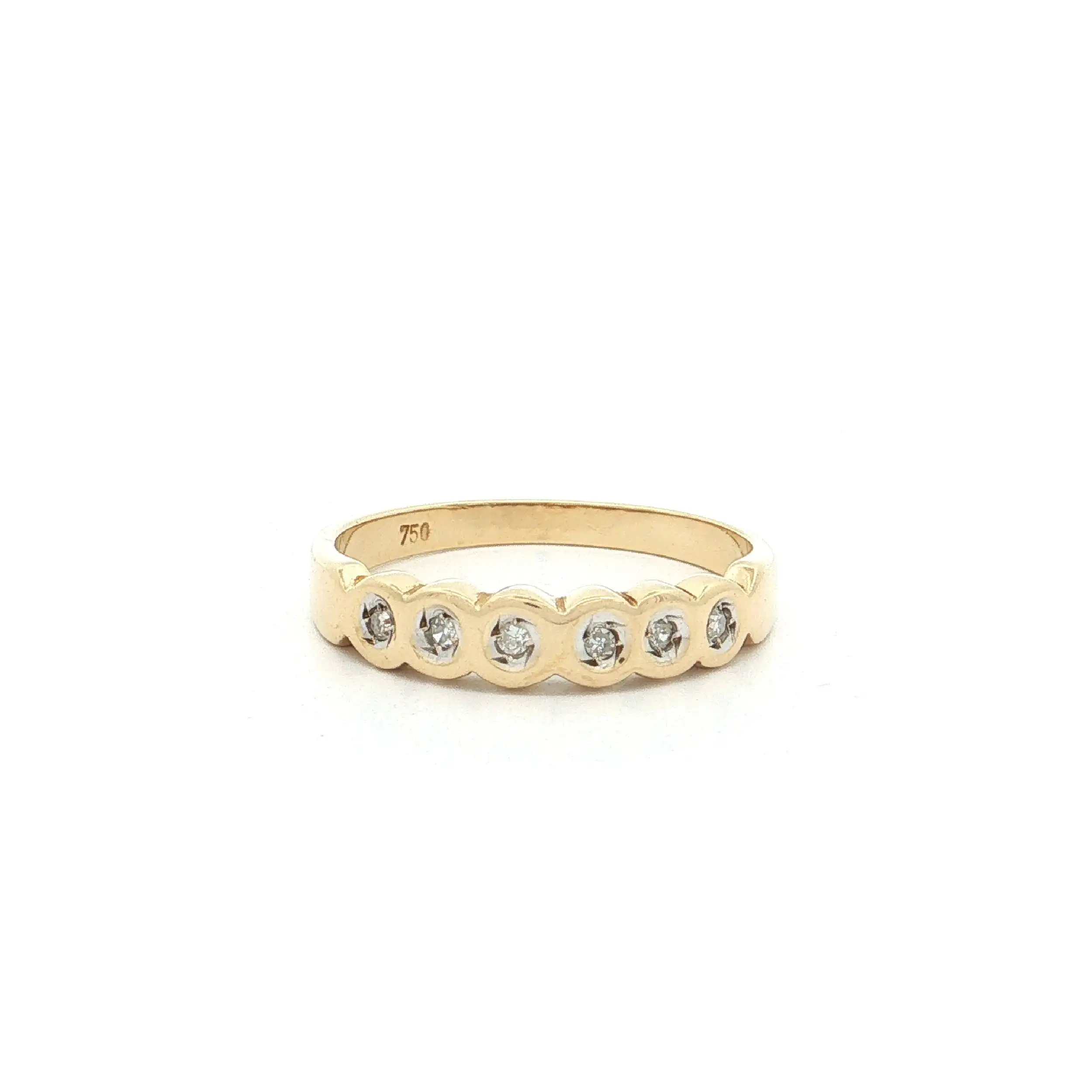 Halbmemoryring Gelbgold mit Diamanten